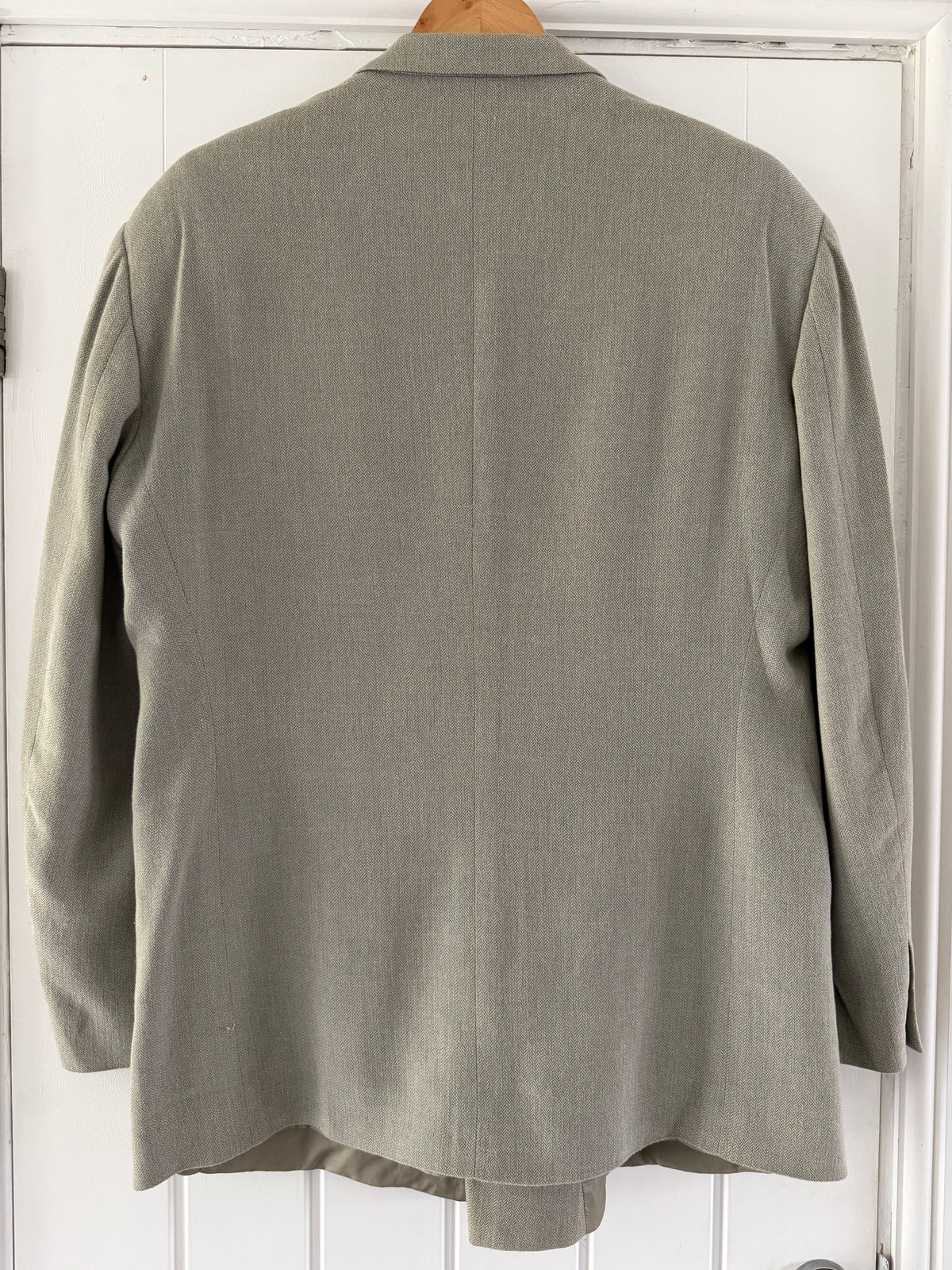 Emporio Armani 1996 Peaked Lapel Double Breasted Draped Wool Cotton Sport Jacket Blazer - Size M