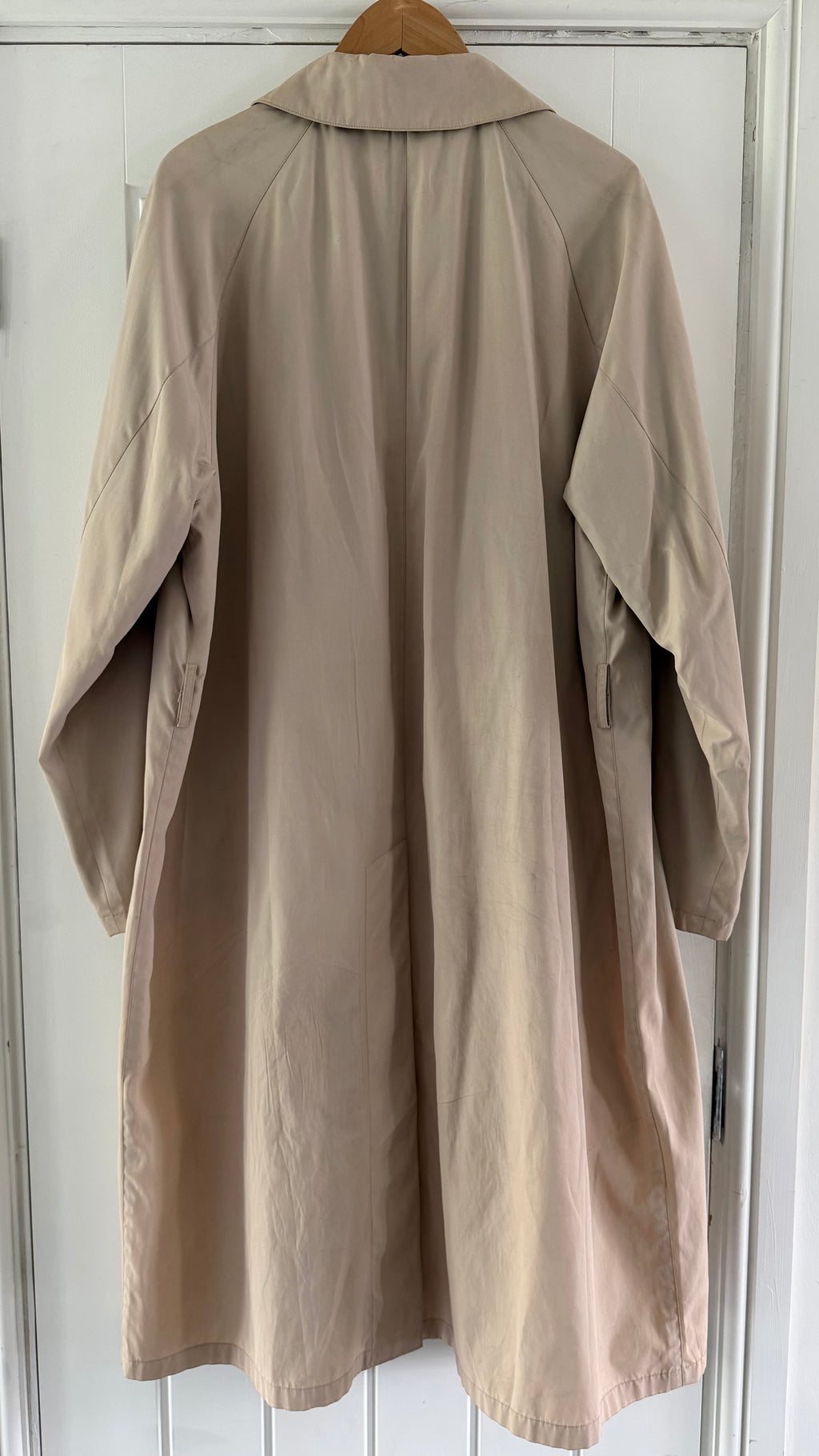 Giorgio Armani 1980s Taupe Beige Acetate Blend Mac Coat - Size L