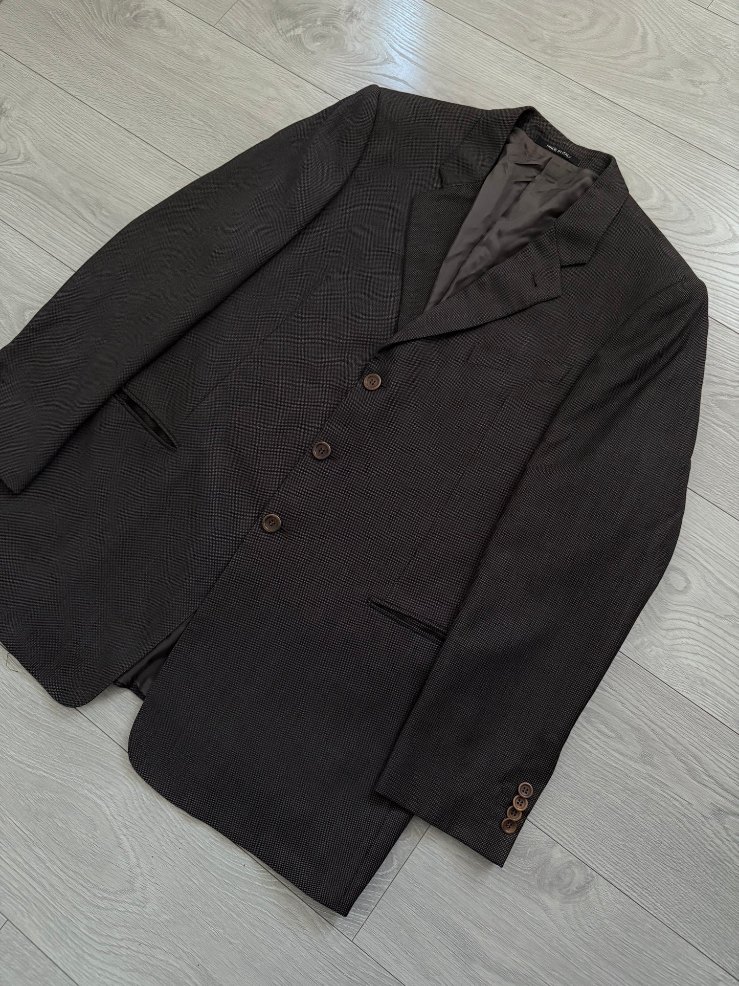 Armani 1990s Textured Wool 3B Blazer Jacket - Size XL