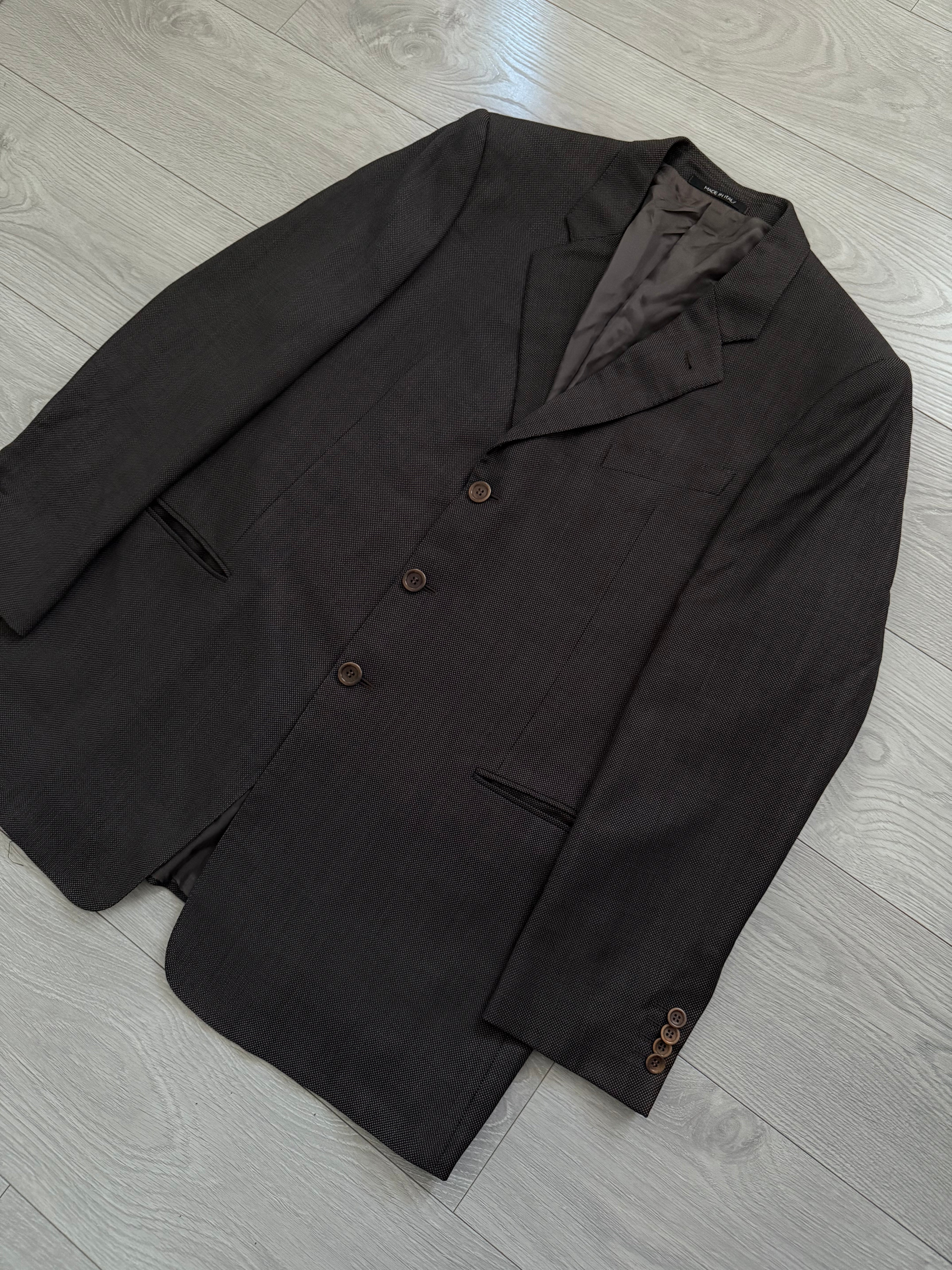 Armani 1990s Textured Wool 3B Blazer Jacket - Size XL