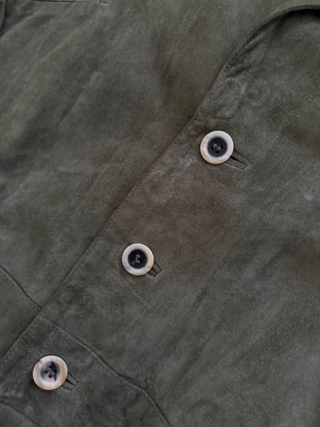 Hugo Boss 1980s Olive Suede Tailored Blouson Jacket - Size XL