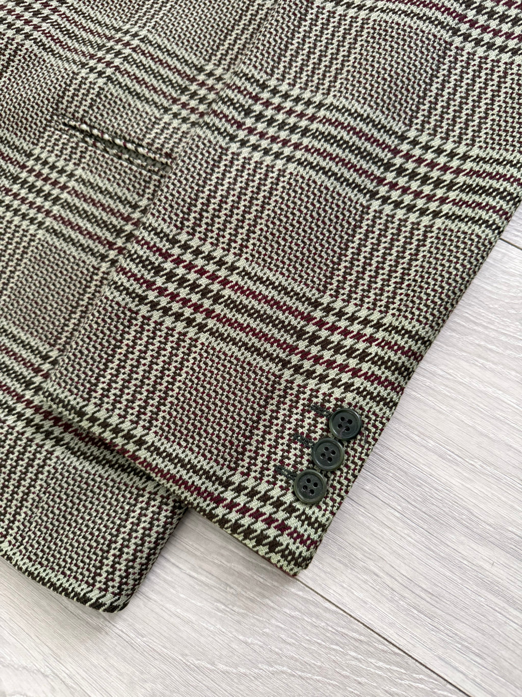 Armani Mainline 1980s 2B Textured Wool Check Sports Jacket Blazer - Size XL