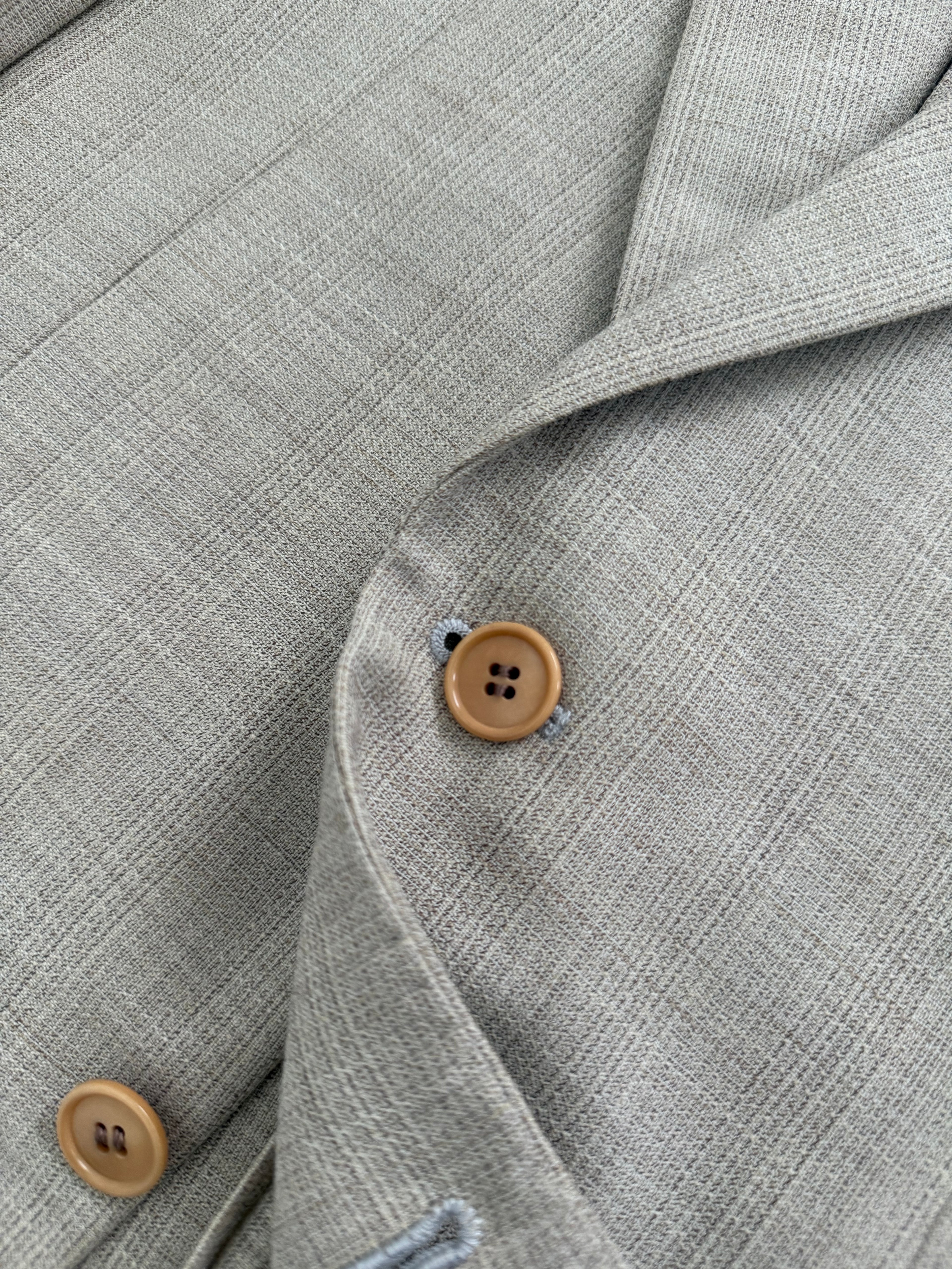 Paul Smith 1990s 2B Wool Silk Ecru Pleated Suit - Size S Jacket / 31" Waist