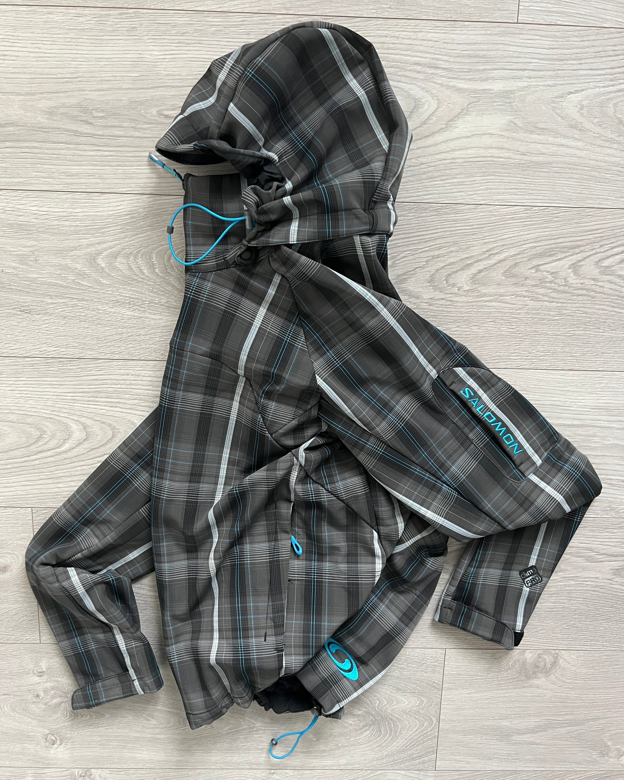 Salomon 00s Clima Pro Waterproof Softshell Grid Pattern Tech Jacket - Size S