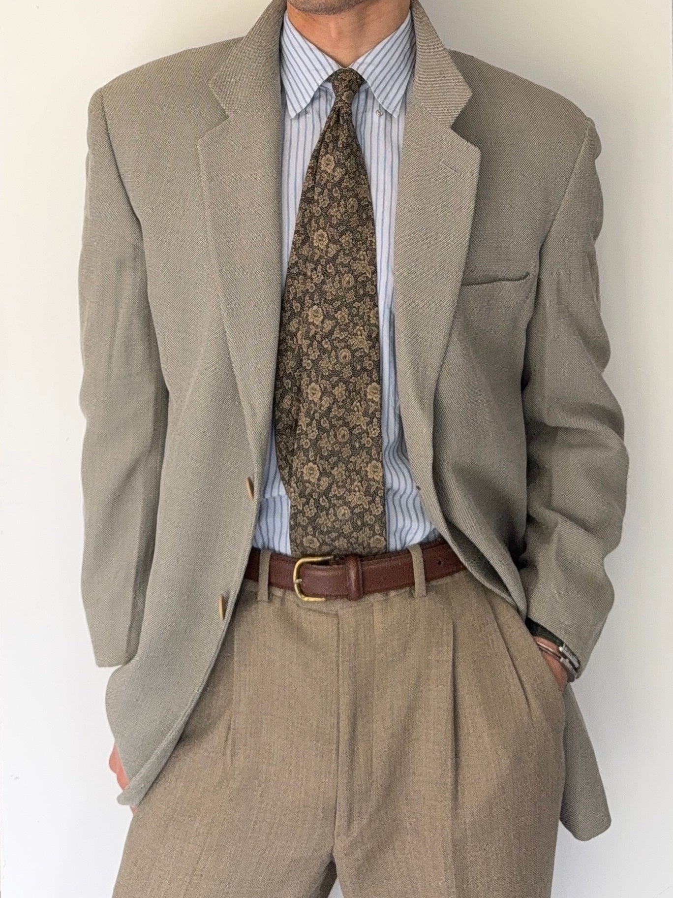 Emporio Armani 1995 2B Textured Wool Sports Blazer Jacket - Size L