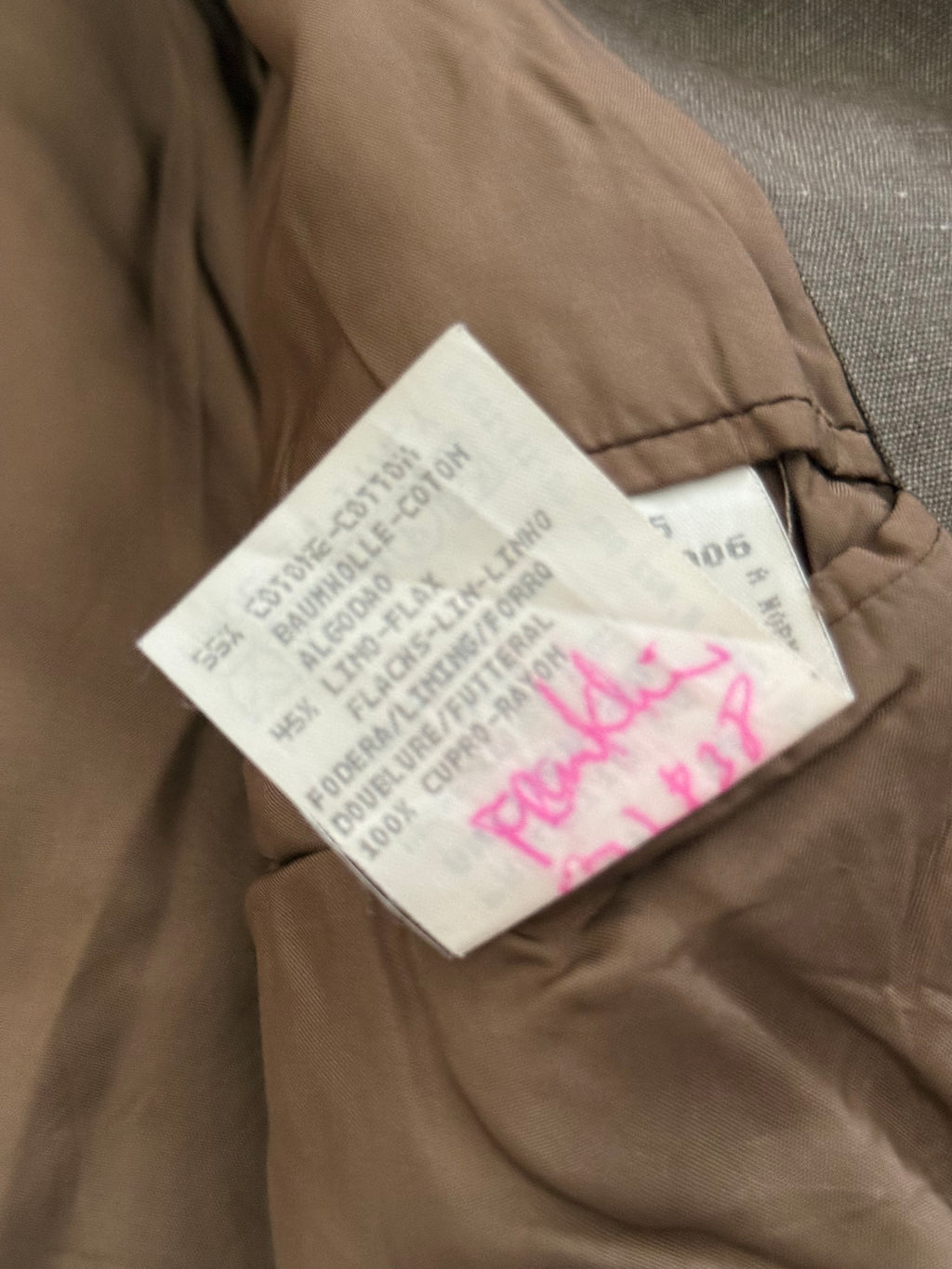 Emporio Armani 1990s 3B Linen Cotton Brown Sports Jacket Blazer - Size S