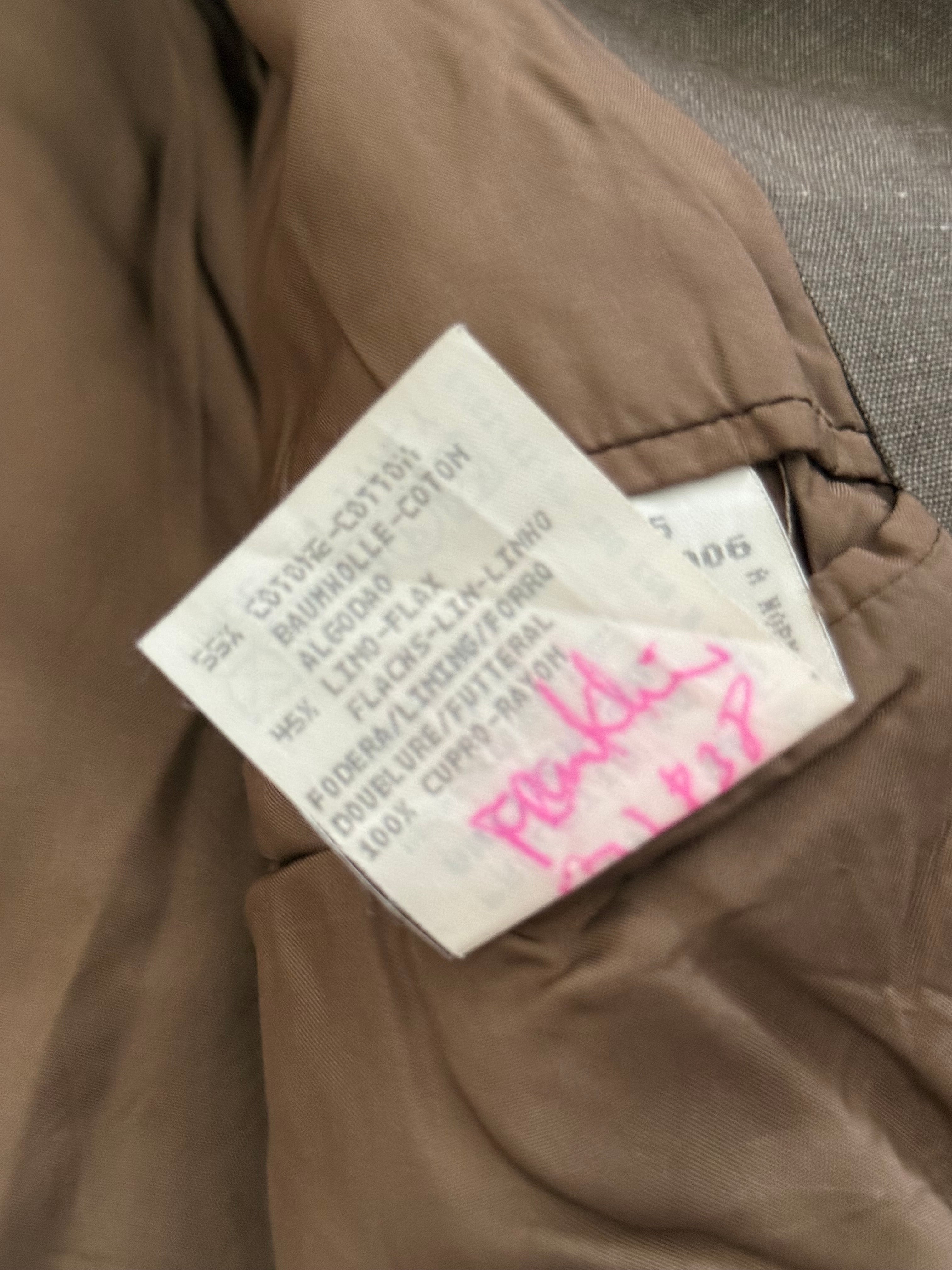 Emporio Armani 1990s 3B Linen Cotton Brown Sports Jacket Blazer - Size S