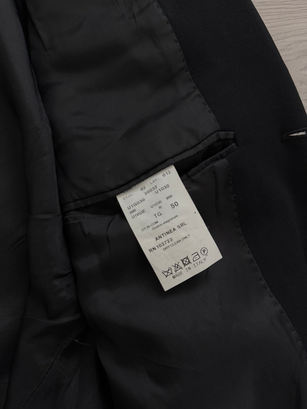 Emporio Armani 1990s 3B Black Draped Wool Suit - Size L Jacket / 34" Waist