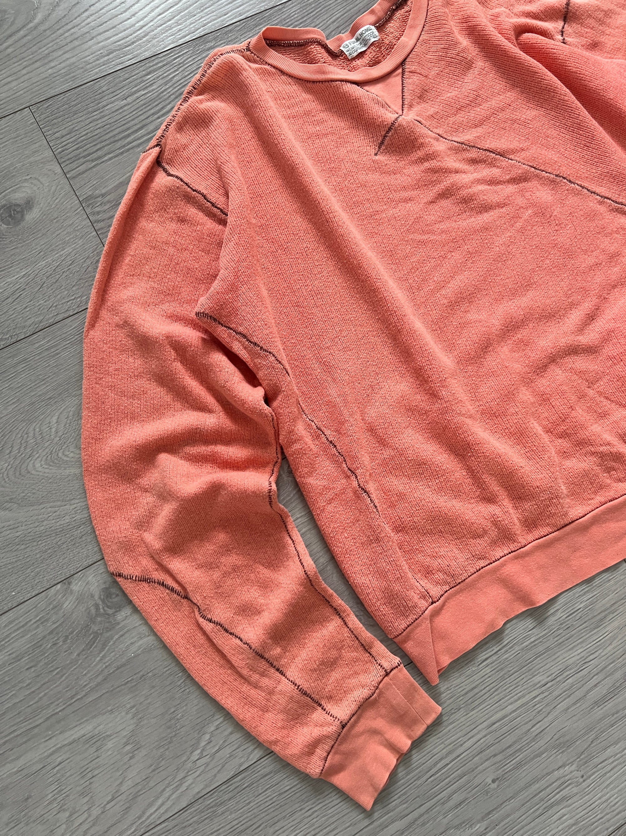 Final Home 1990s Thunder Stitch Coral Sweater - Size S