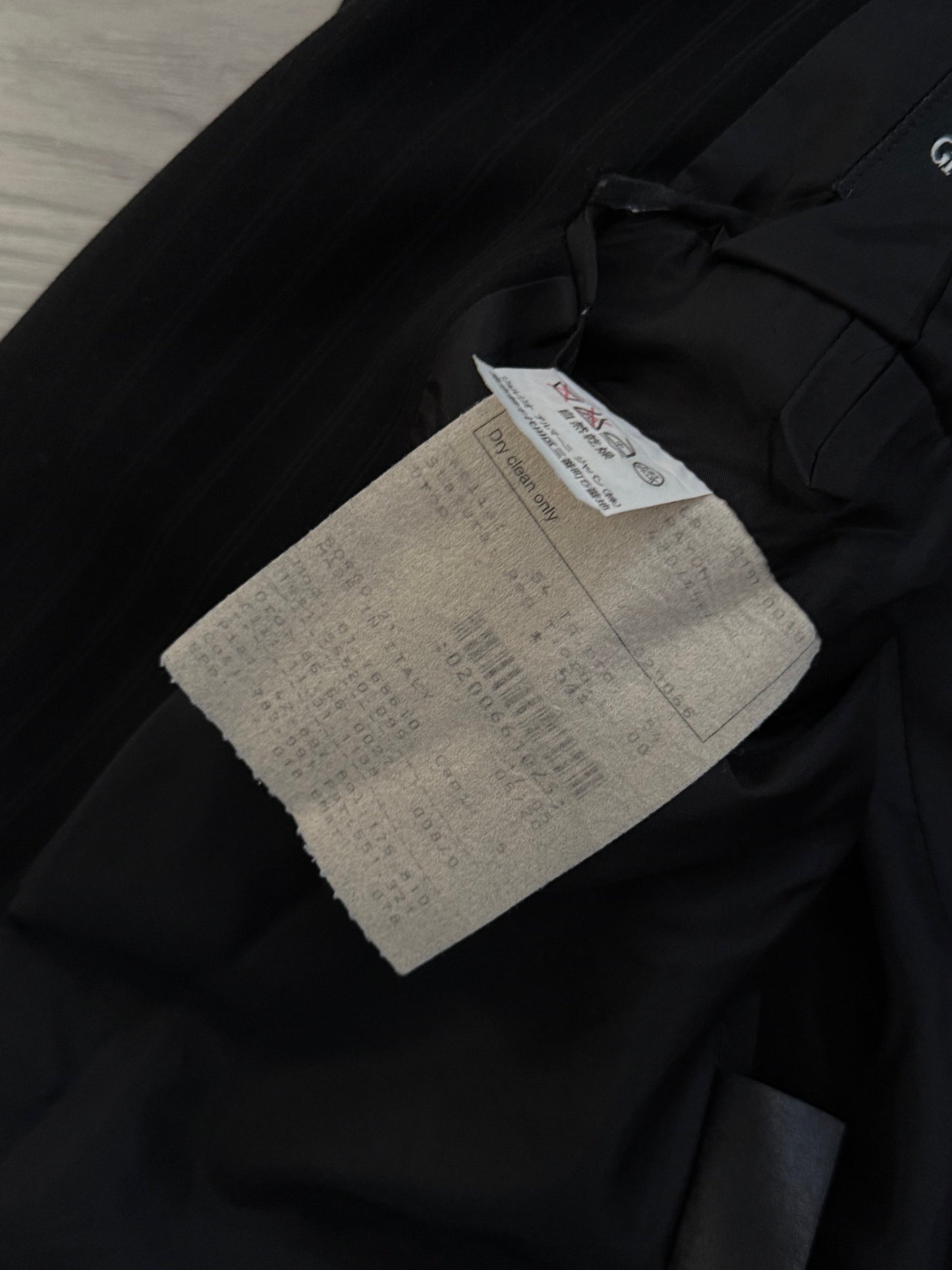 Giorgio Armani 1990s Peaked Lapel Striped Relaxed Suit - Size L Jacket / 34" Waist