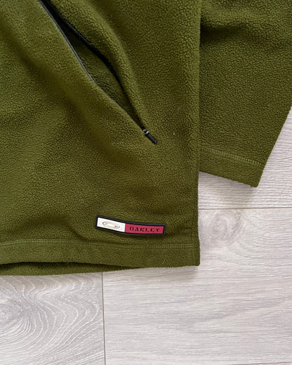 Oakley 00s Toggled Hood Technical Fleece Jacket in Green - Size L