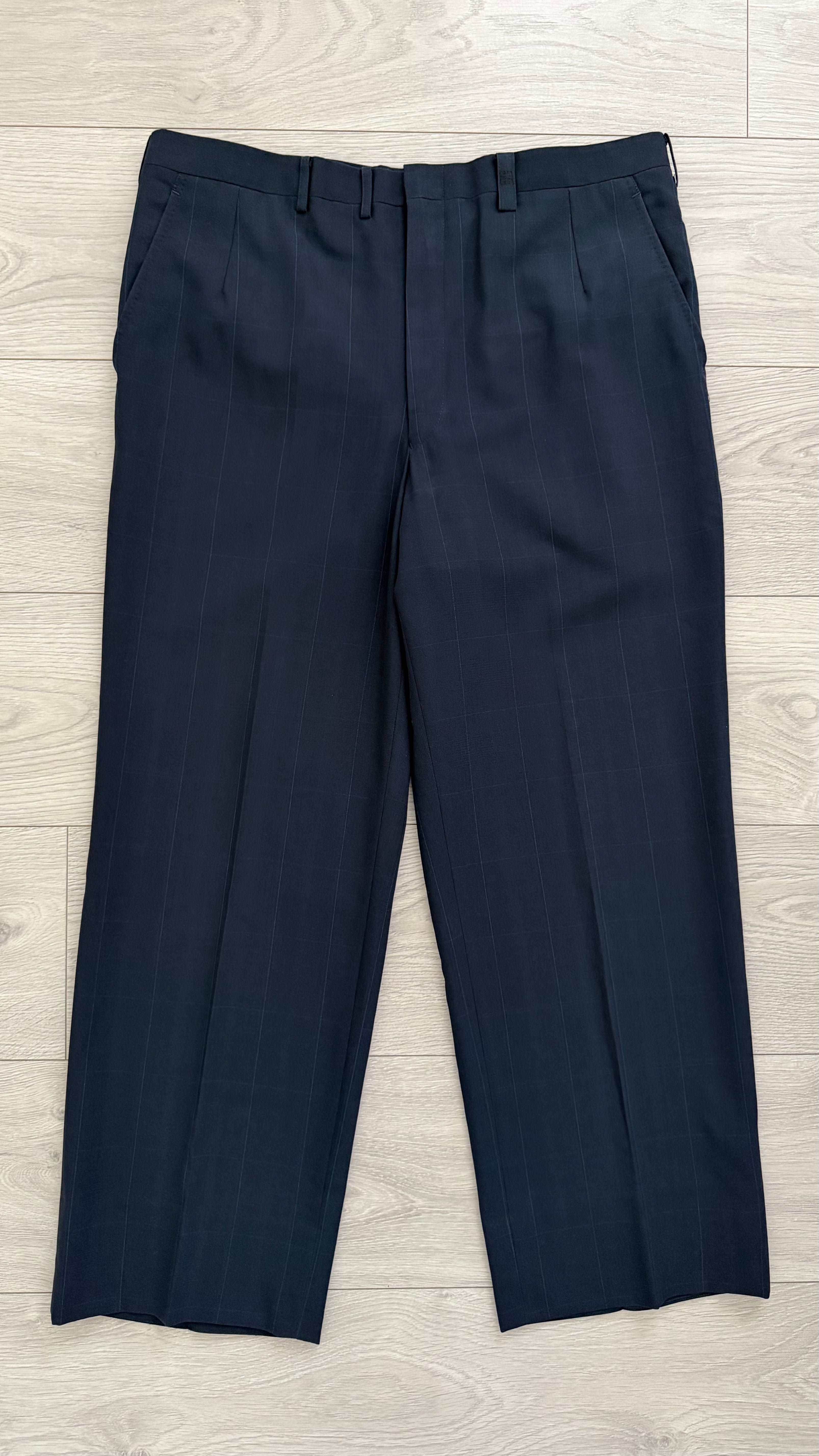 Givenchy 1990s Navy Wool Pants - Size 34" Waist