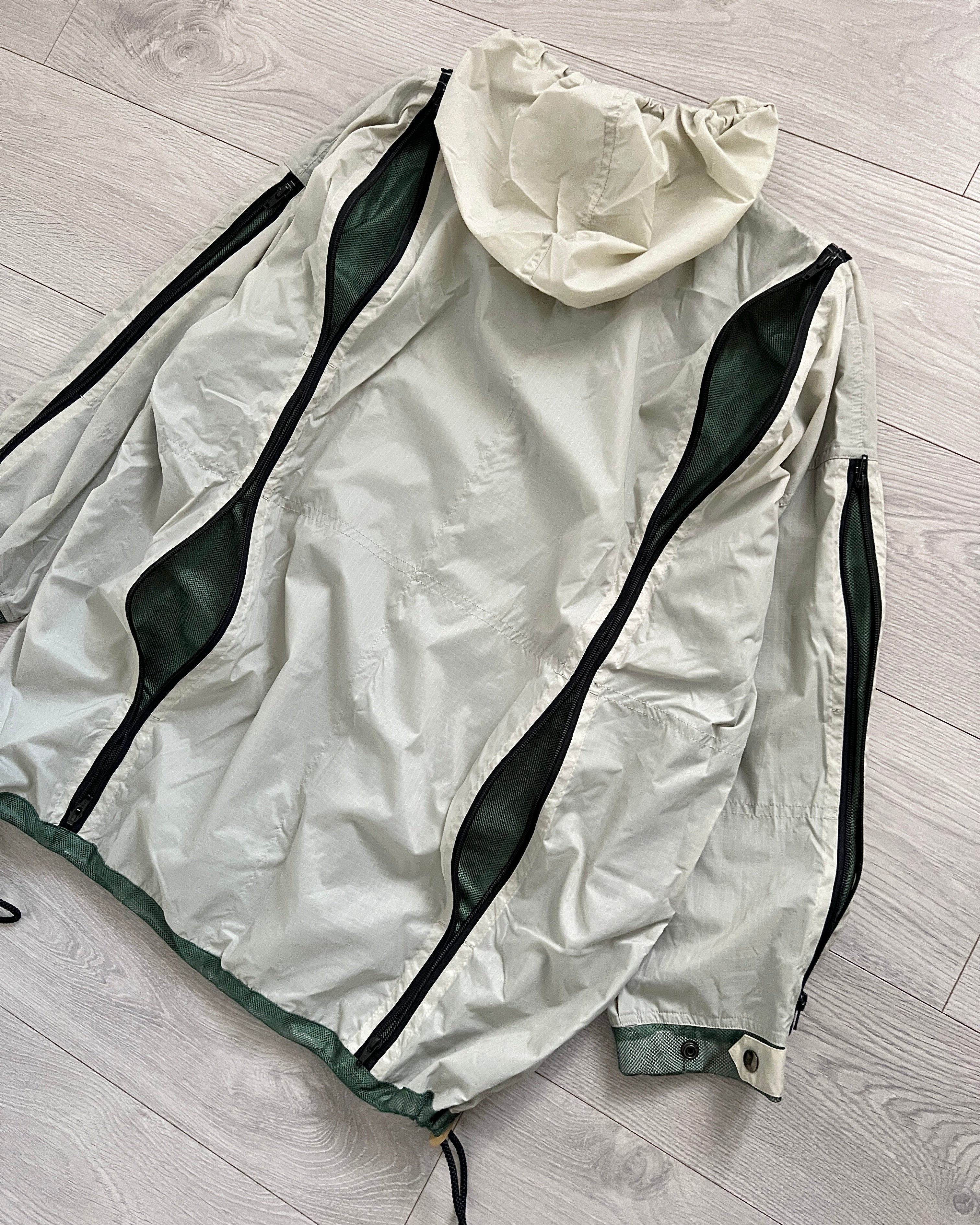 Final Home Early 00s Translucent White Green Survival Nylon Jacket