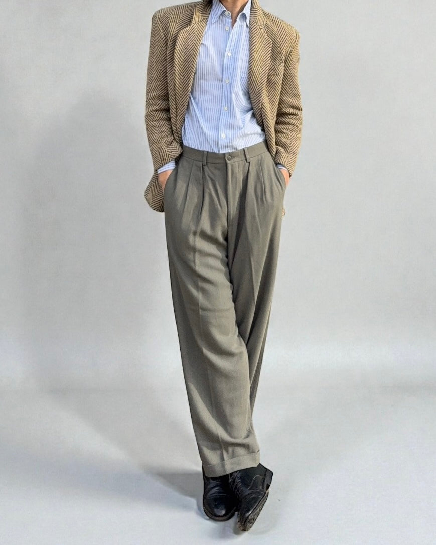 Armani 1990s Draped Double Pleated Pants - Size 30