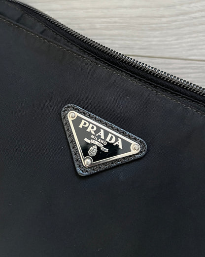 Prada 00s Vela Nylon Plaque Logo Crossbody Bag