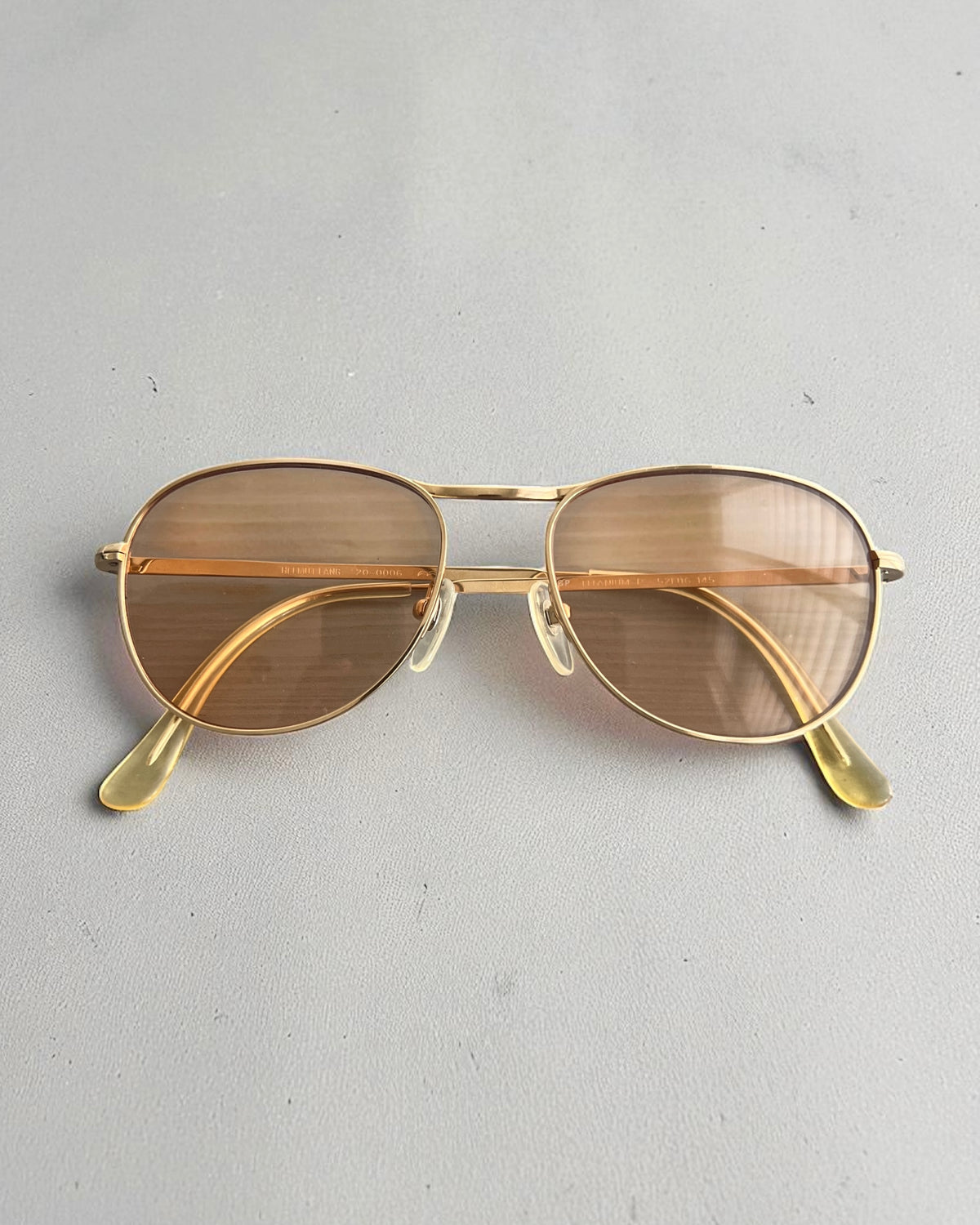 Helmut Lang 1999 Titanium Aviator Sunglasses