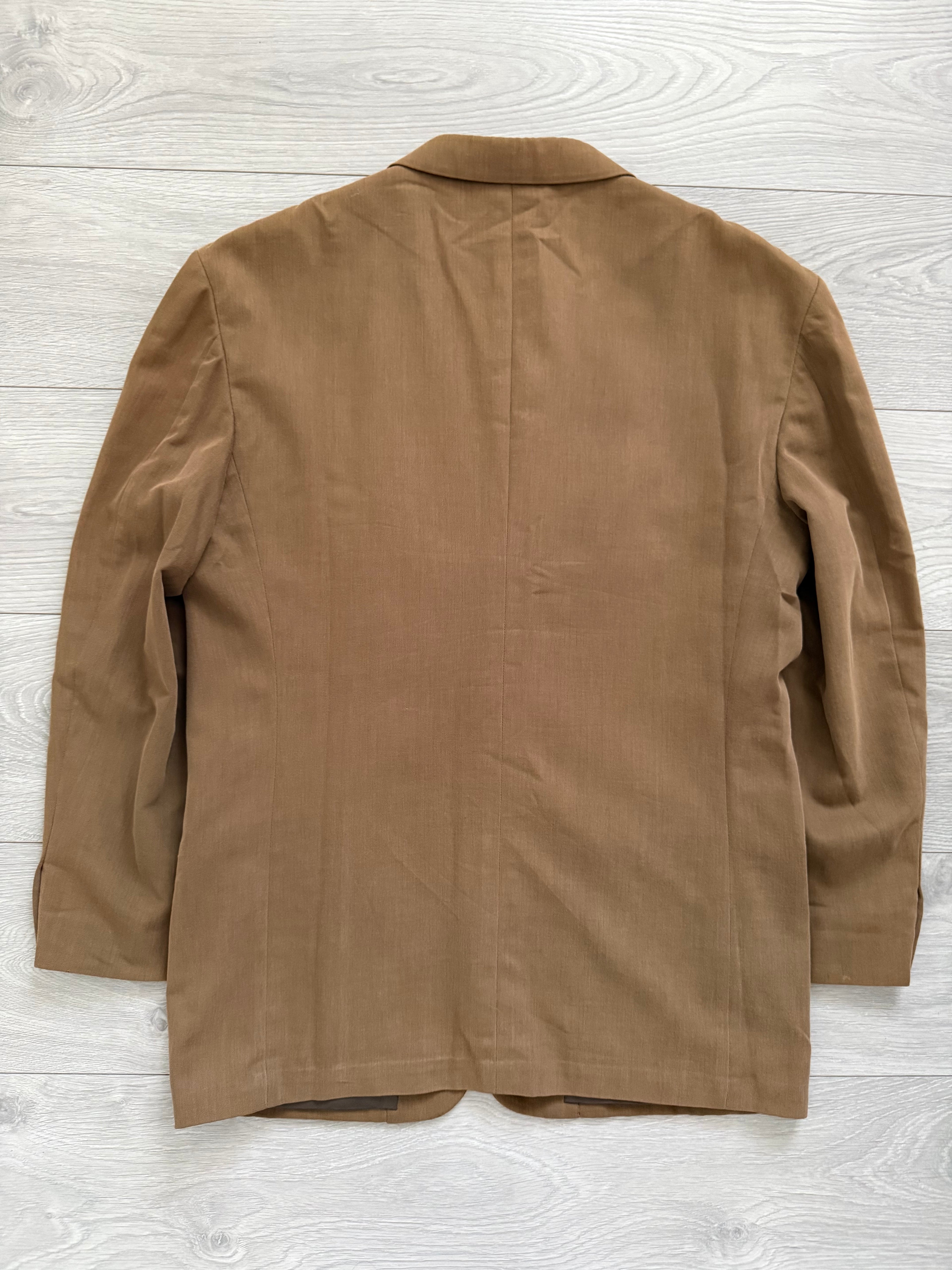 Emporio Armani 1990s 2B Wool Cotton Brown Sports Jacket Blazer - Size L