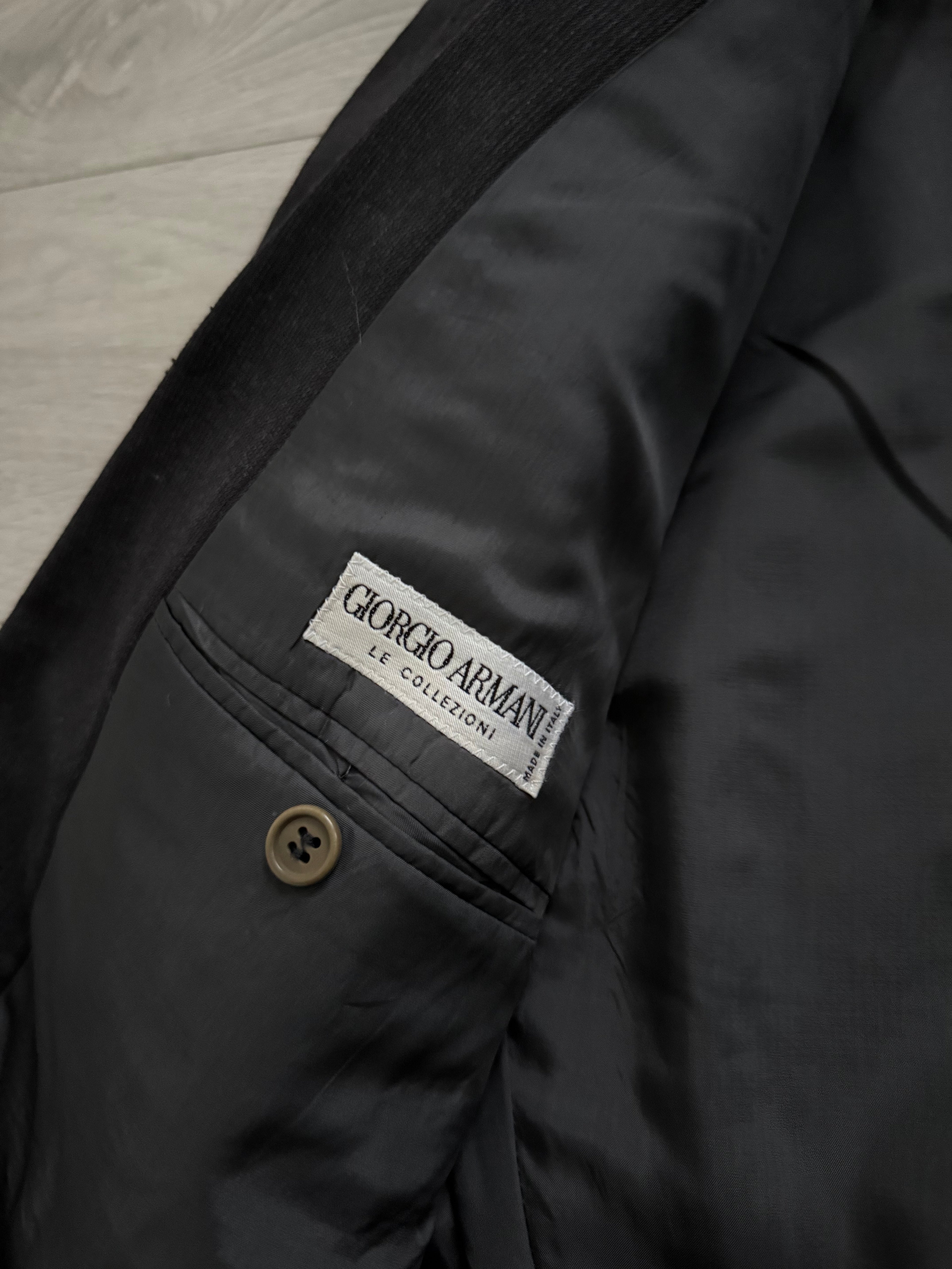 Giorgio Armani 1980s Double Breasted Pleated Wool Suit Espresso Charcoal New - Size L Jacket / 32" Waist