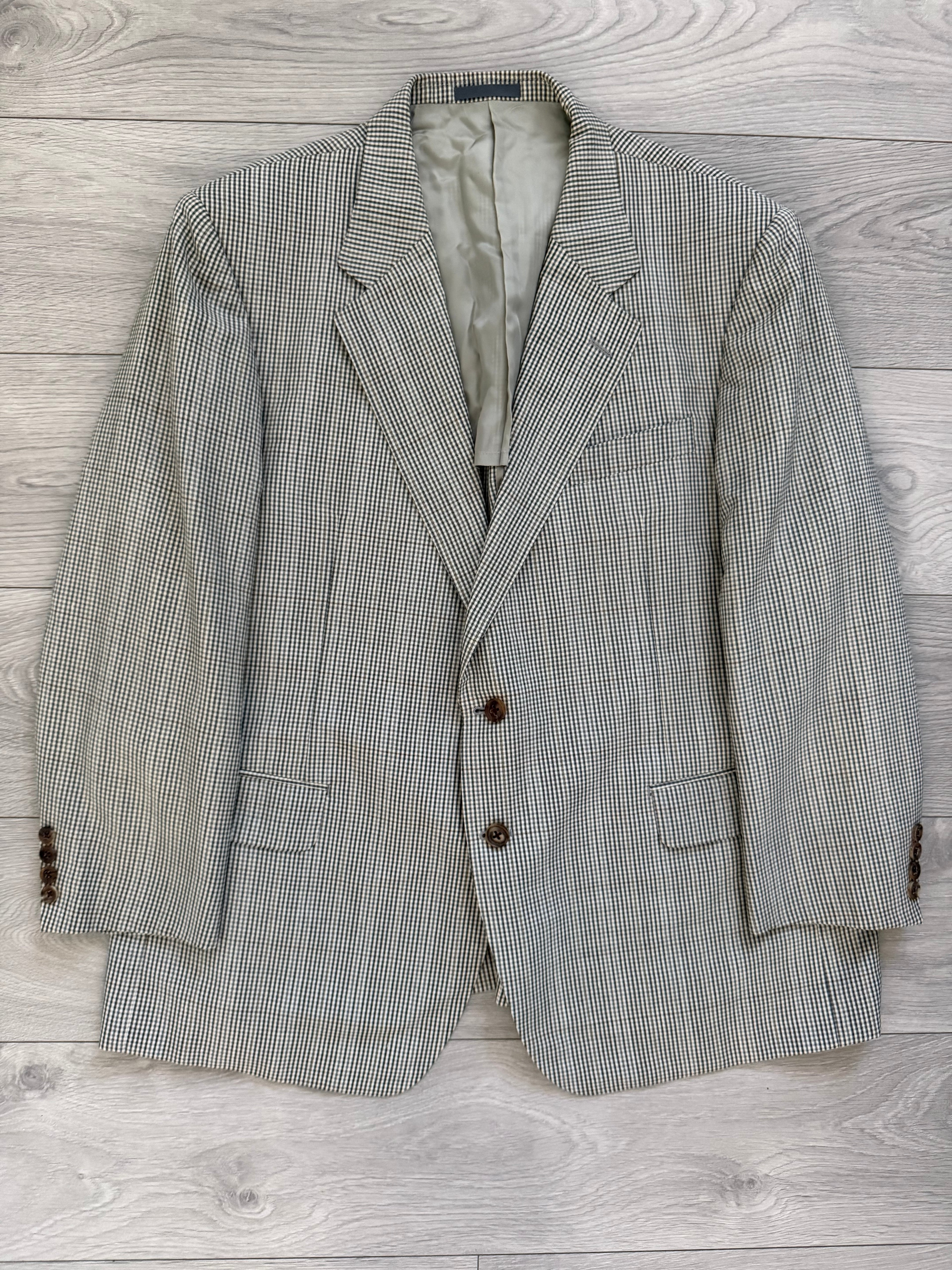 Burberry 1980s 2B Silk Wool Sports Blazer Jacket - Size XXL