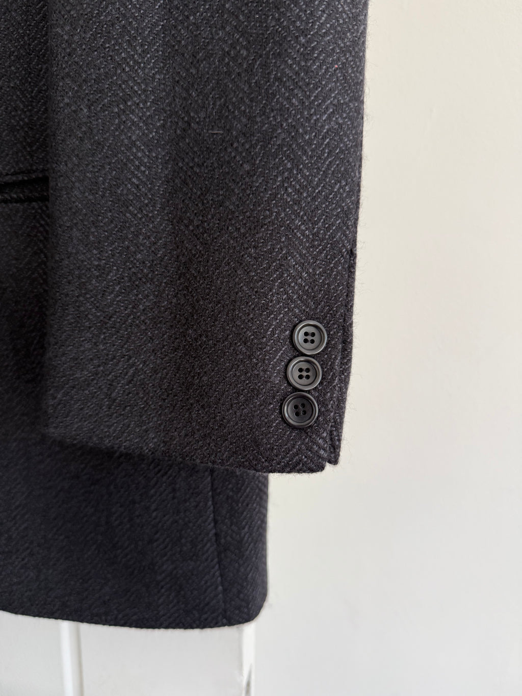 Armani 1990s 3B Herringbone Wool Sports Jacket Blazer - Size XL