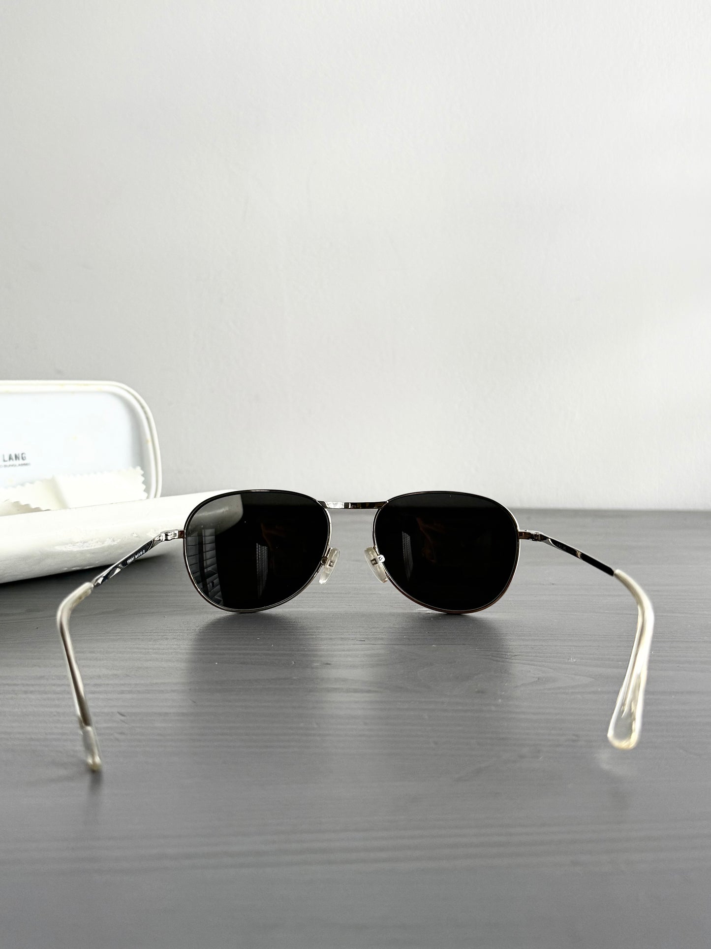 Helmut Lang 1999 Titanium Aviator Sunglasses