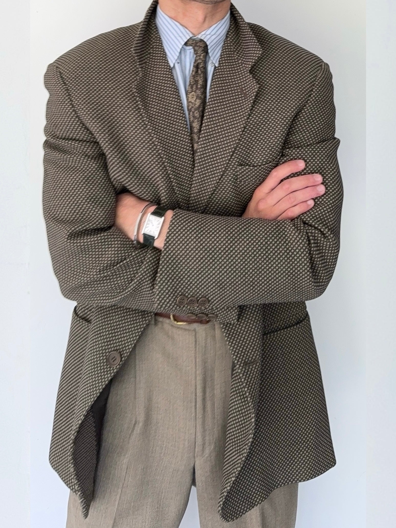 Emporio Armani SS1997 Textured Wool Sports Blazer Jacket - Size L