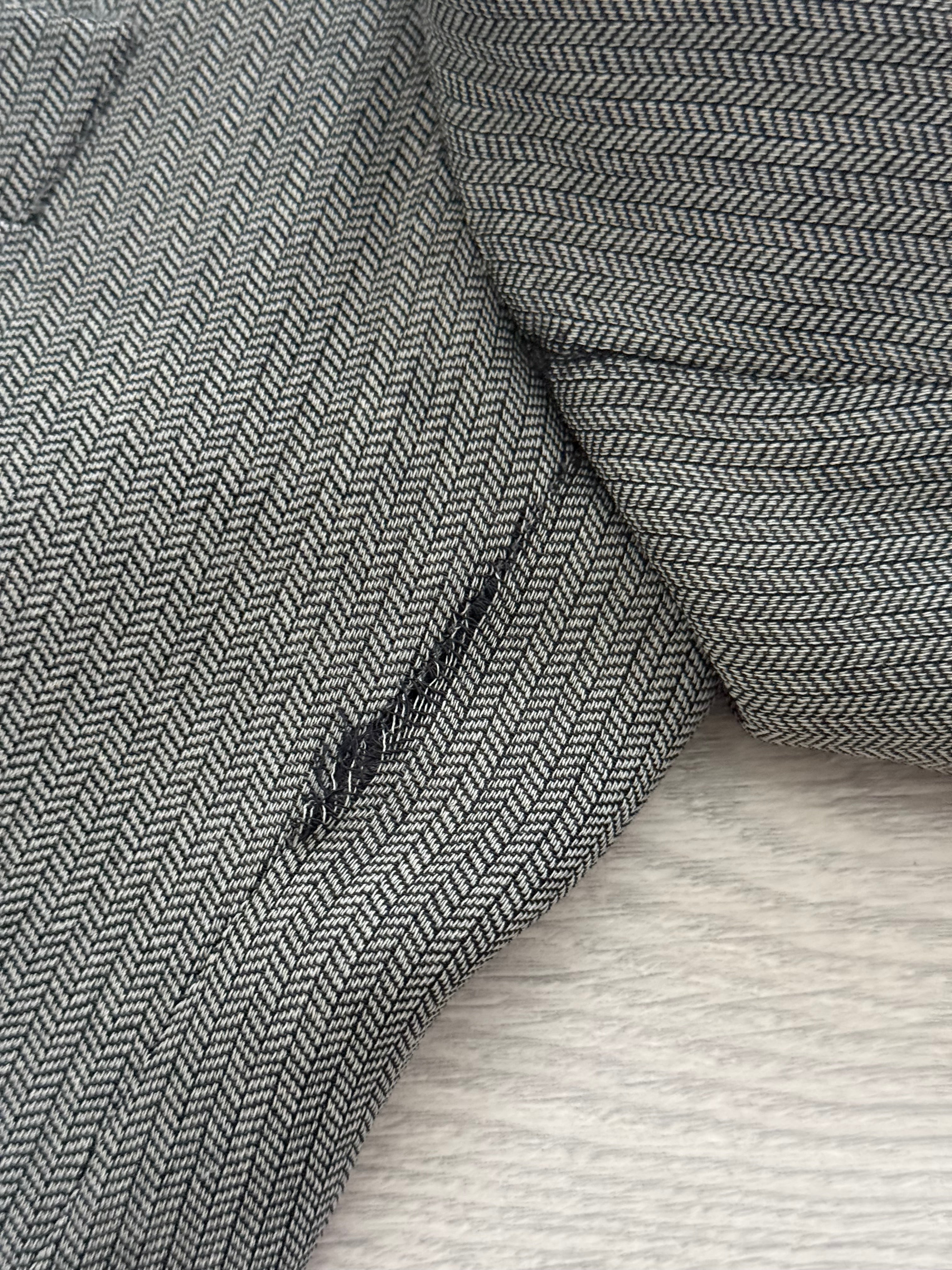 Giorgio Armani 1980s Peaked Lapel Double Breasted Textured Wool Sports Blazer Jacket - Size L