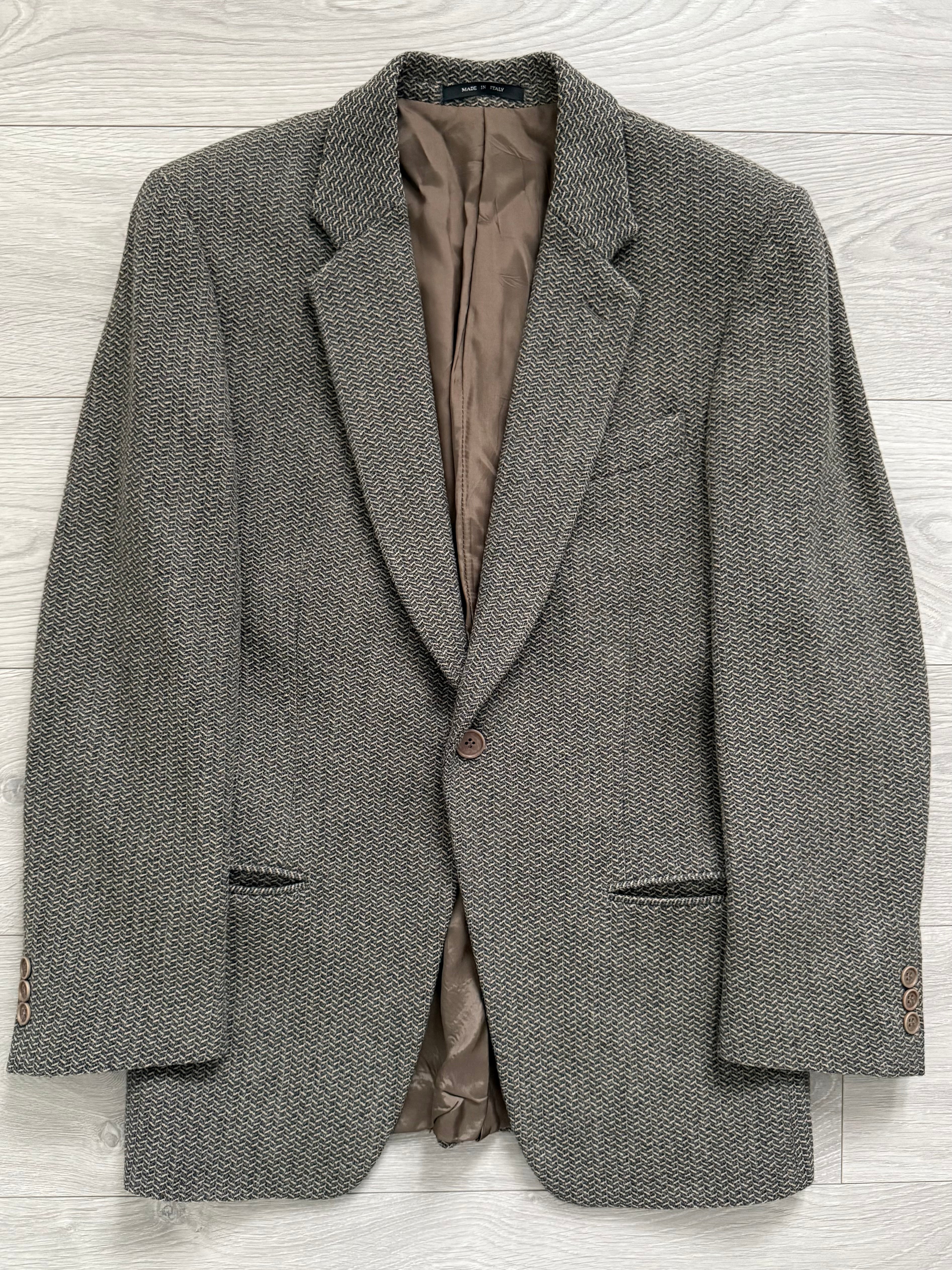 Emporio Armani SS1998 Micro-Herringbone Weave Sports Blazer Jacket - Size S