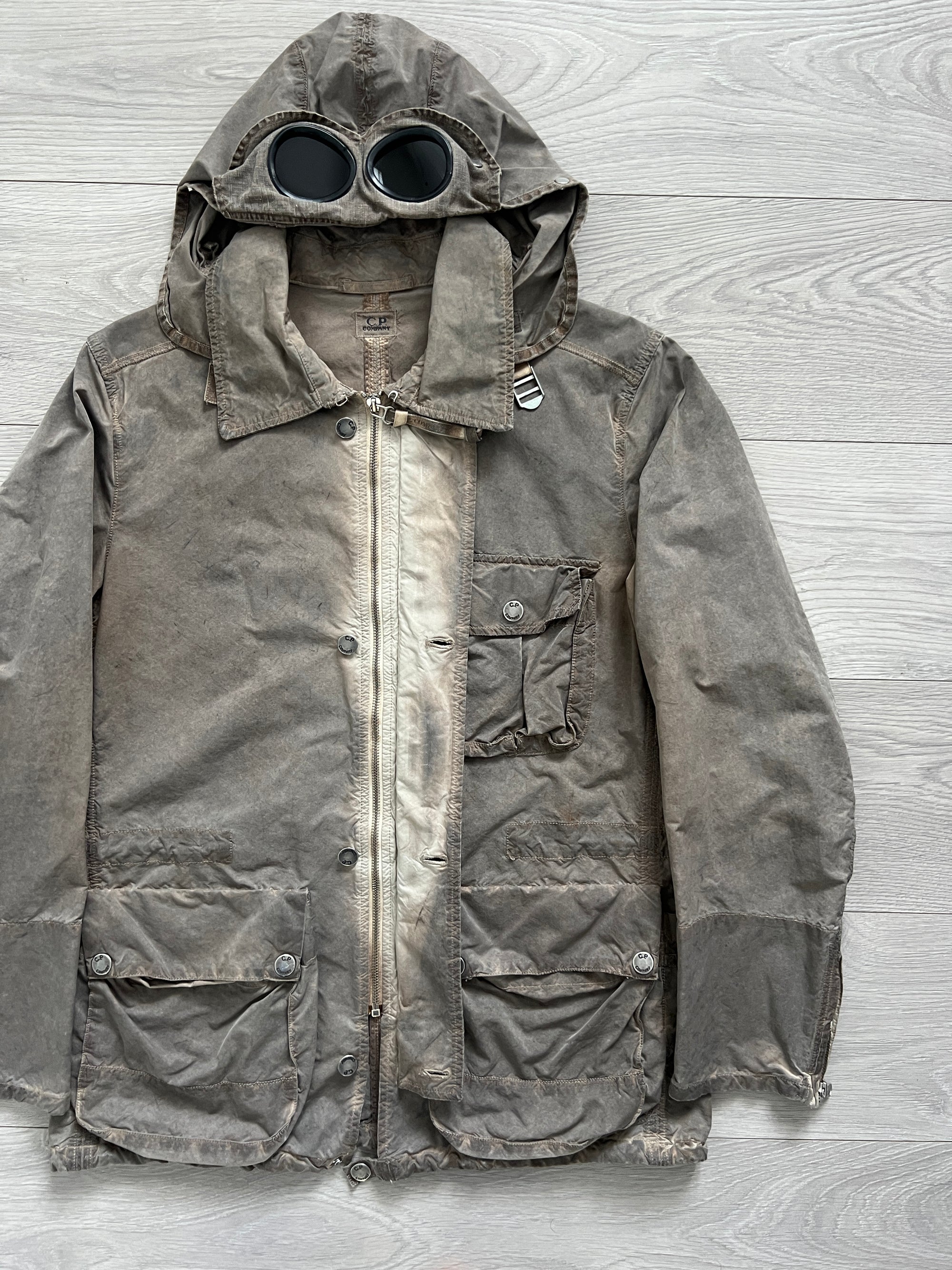 C.P. Company SS2006 Tinto Terra Mille Miglia Garment Dyed Cargo Goggle Jacket - Size M