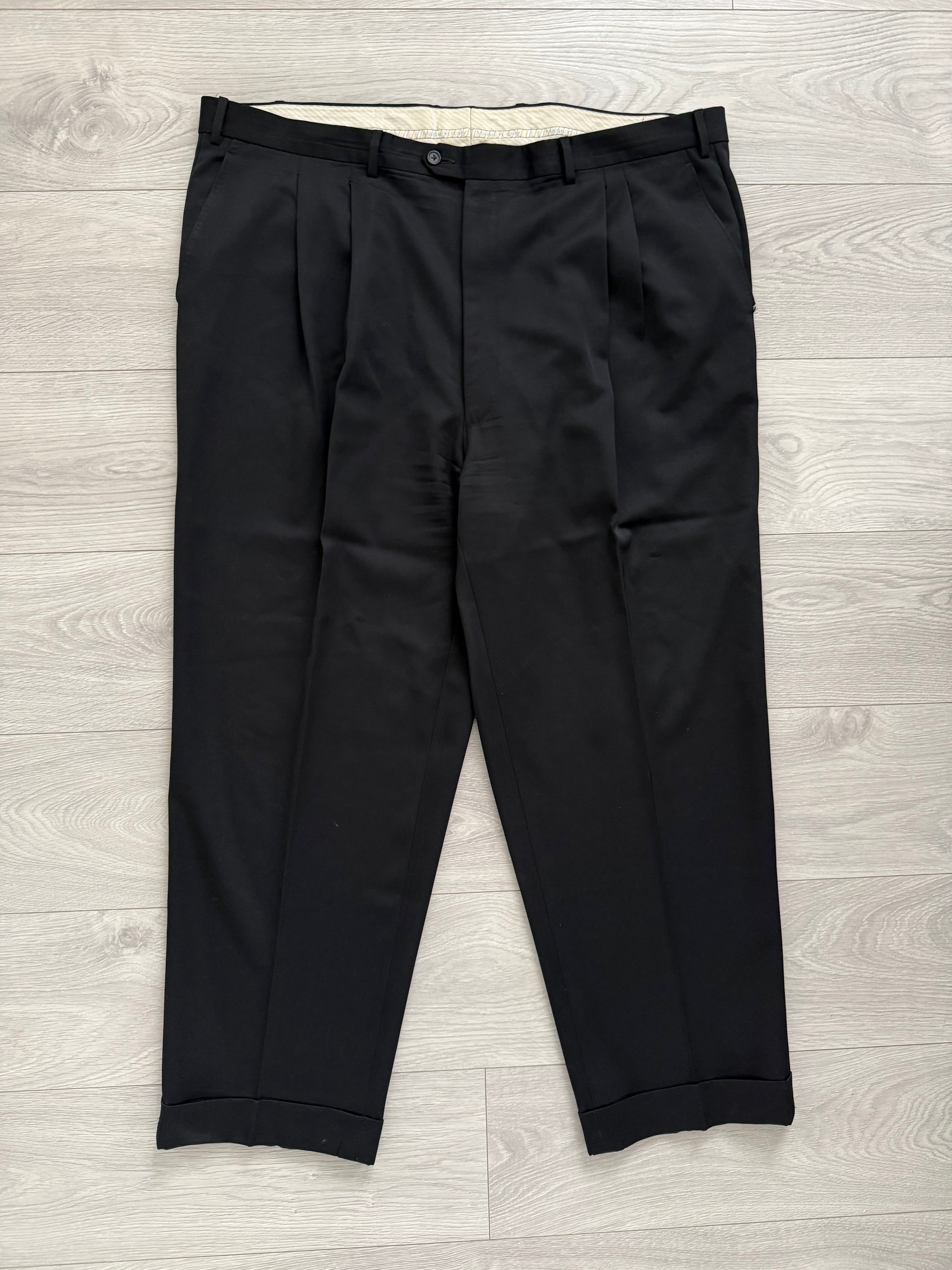 Vintage 1980s Double Pleat Wool Pants Made in Italy - Size 44