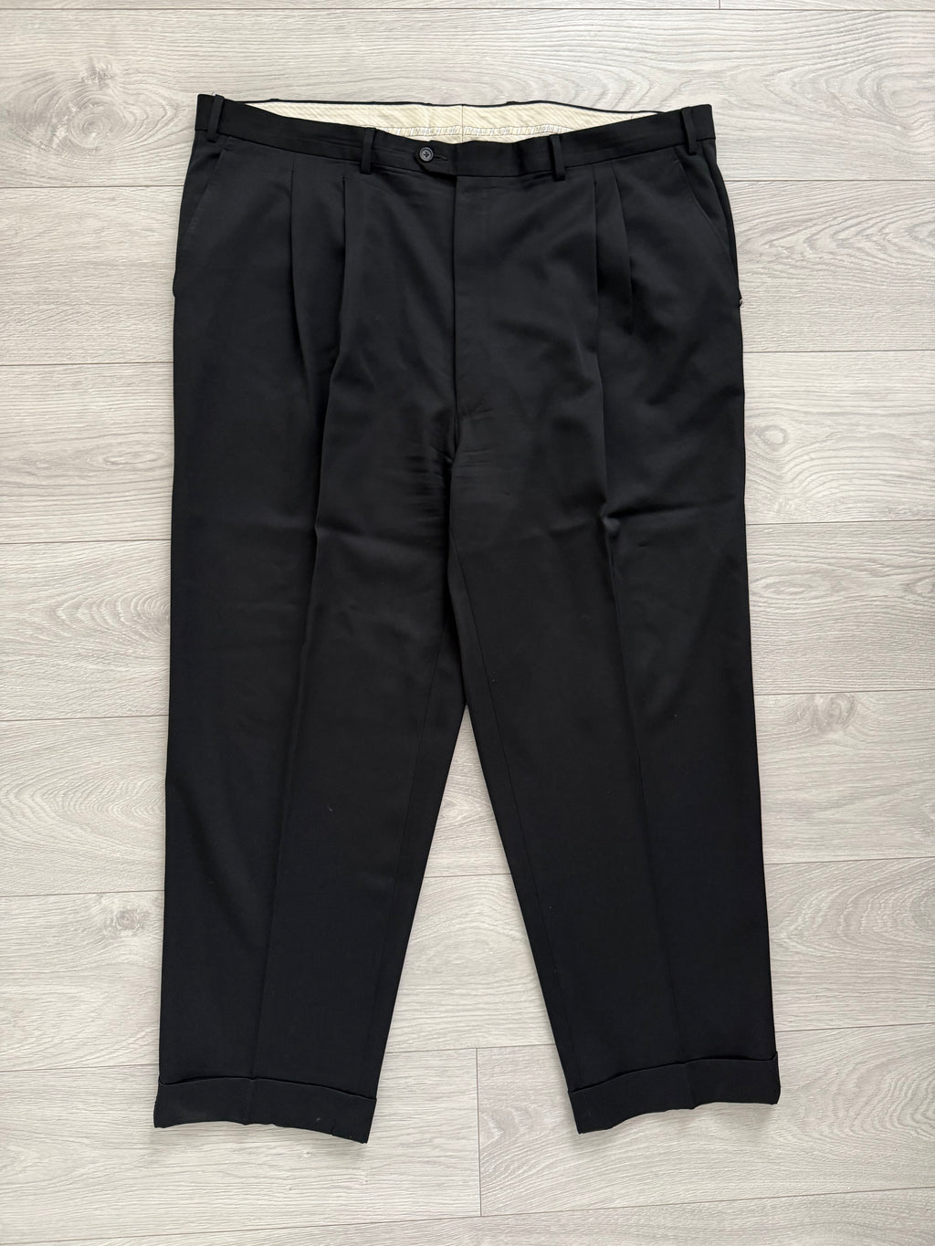 Vintage 1980s Double Pleat Wool Pants Made in Italy - Size 44" Waist