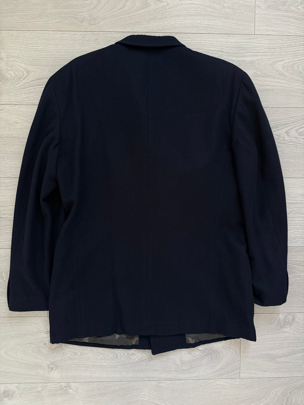 Emporio Armani 1980s Metal Button Double Breasted Wool Sports Blazer Jacket Navy - Size L