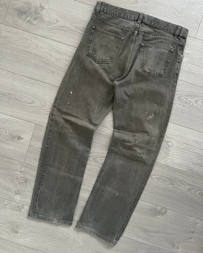 Helmut Lang 1990s Grey Painter Denim Jeans - Size 32