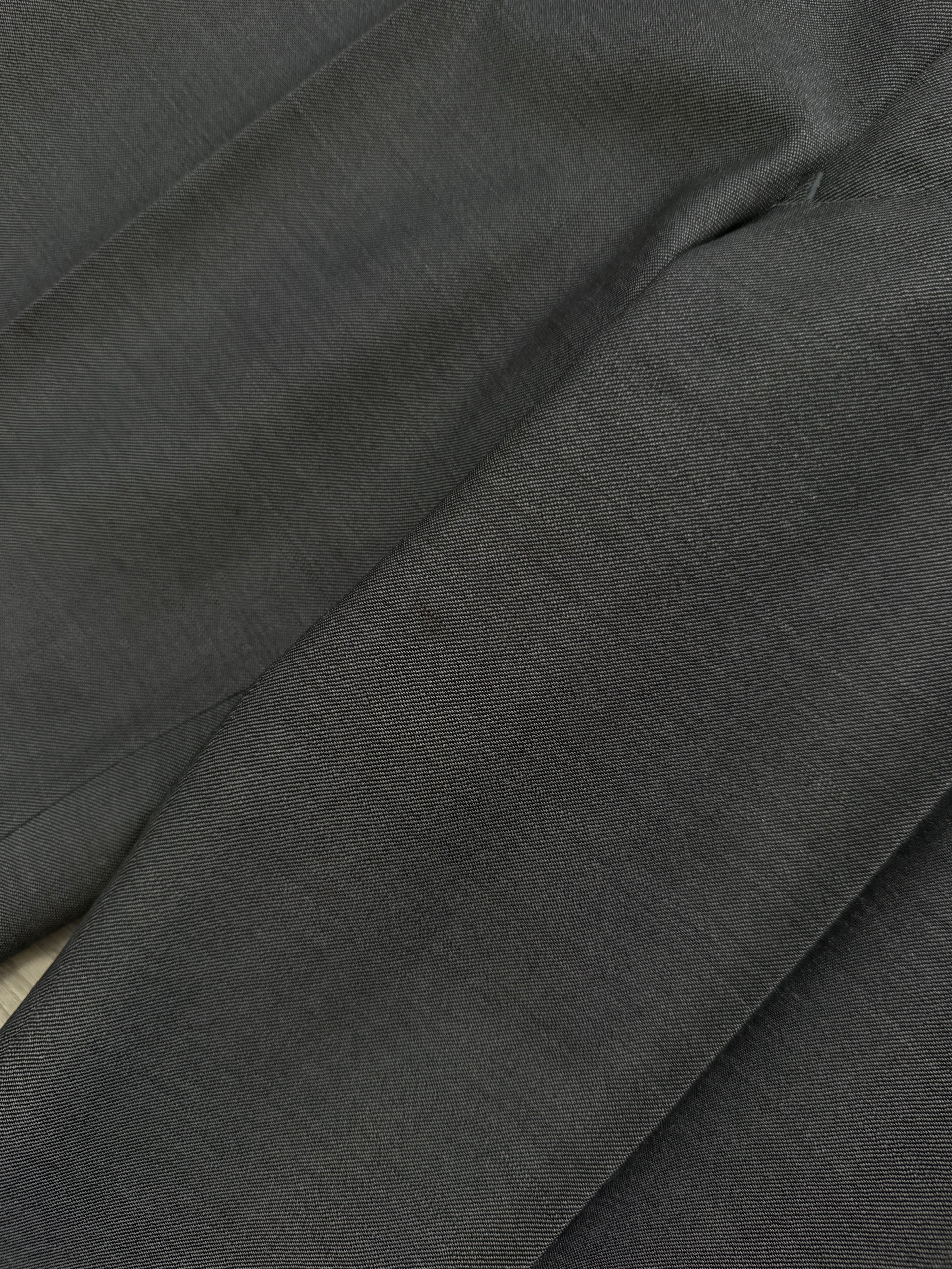 Burberry 1980s Peaked Lapel Double Breasted Pleated Wool Mohair Grey Suit - Size S Jacket / 31" Waist