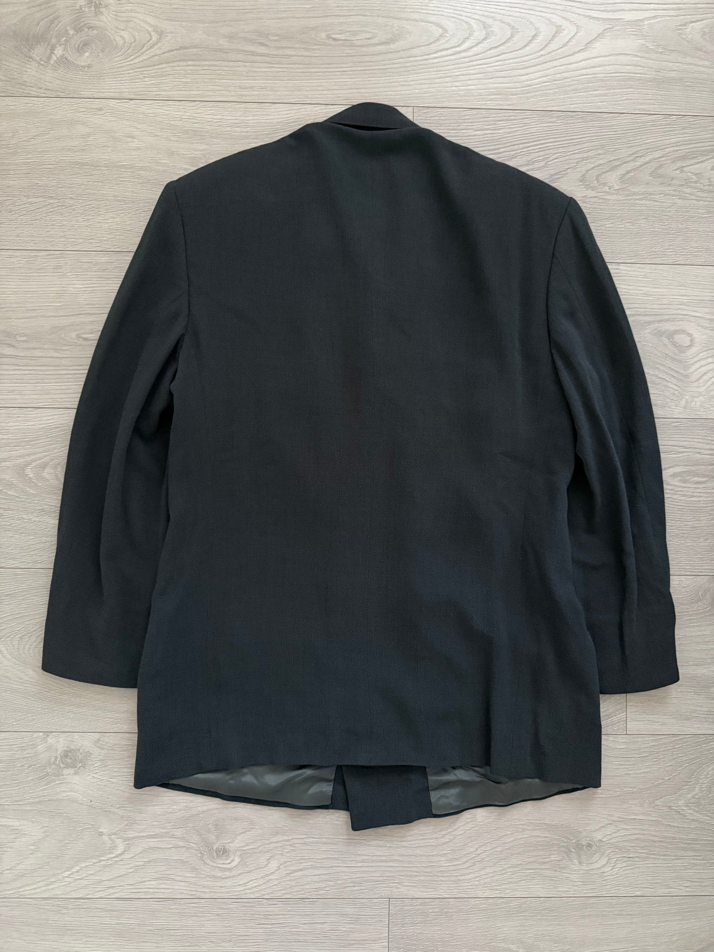 Giorgio Armani 1990s Double Breasted Draped Pleated Wool Suit - Size L Jacket / 32" Waist