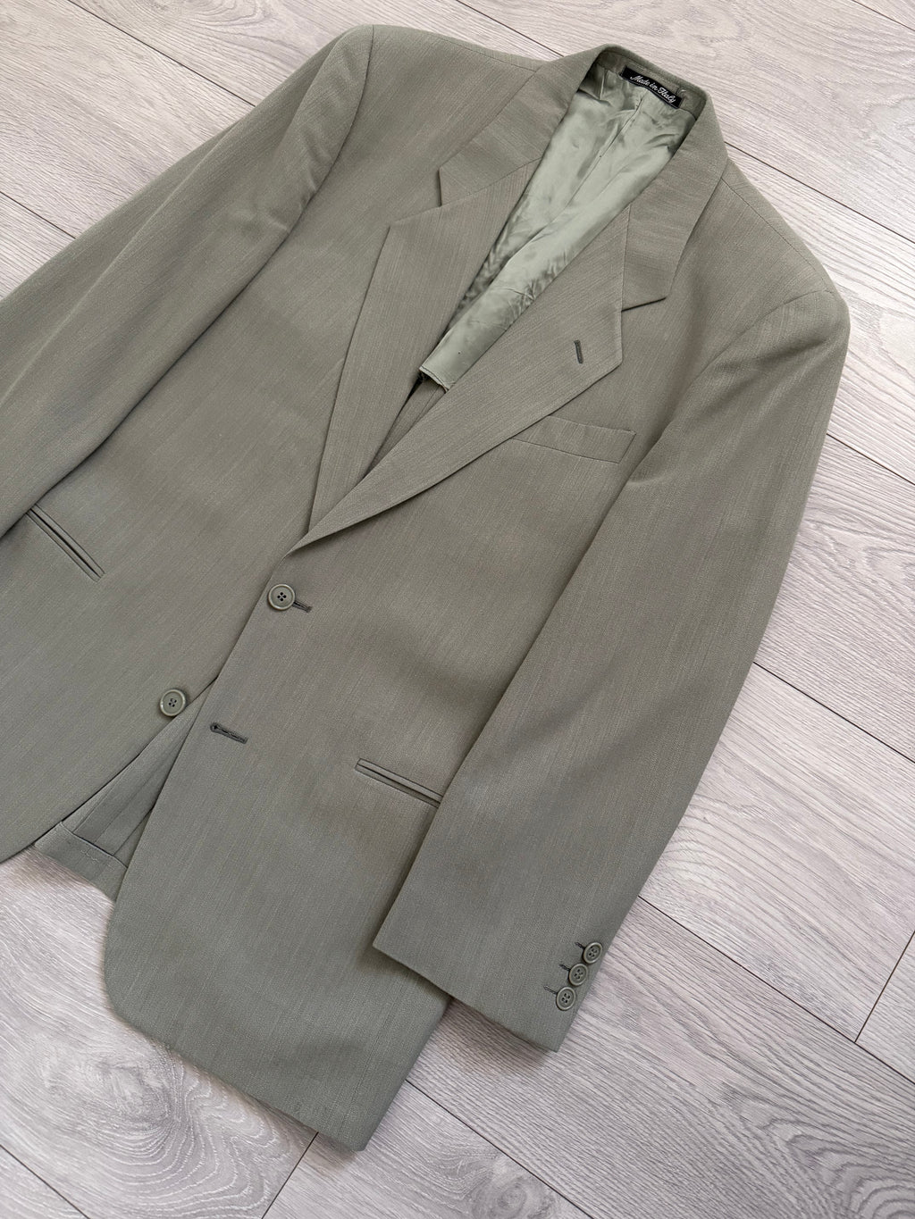 Emporio Armani 1980s 2B Taupe Siege Double-Pleat Wool Suit  - Size M Jacket / 31" Waist