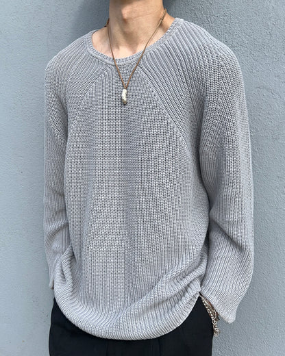 Jil Sander by Raf Simons 00s Raglan Ribbed Knit Sweater - Size M