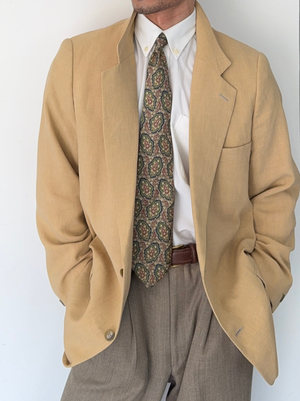 Christian Dior 1980s Linen 2B Sports Jacket Blazer - Size XL