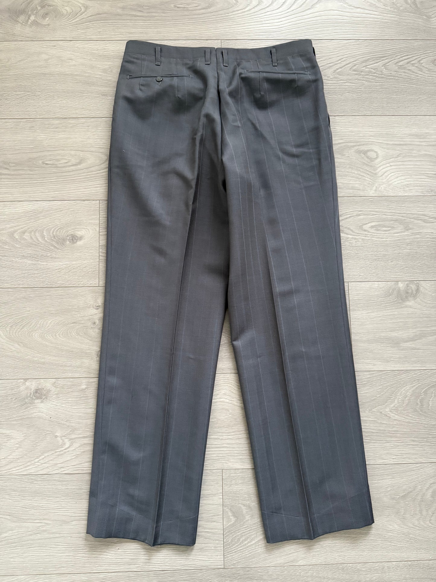 Yves Saint Laurent 1990s Double-Breasted Pleated Wool Suit - Size L Jacket / 34" Waist