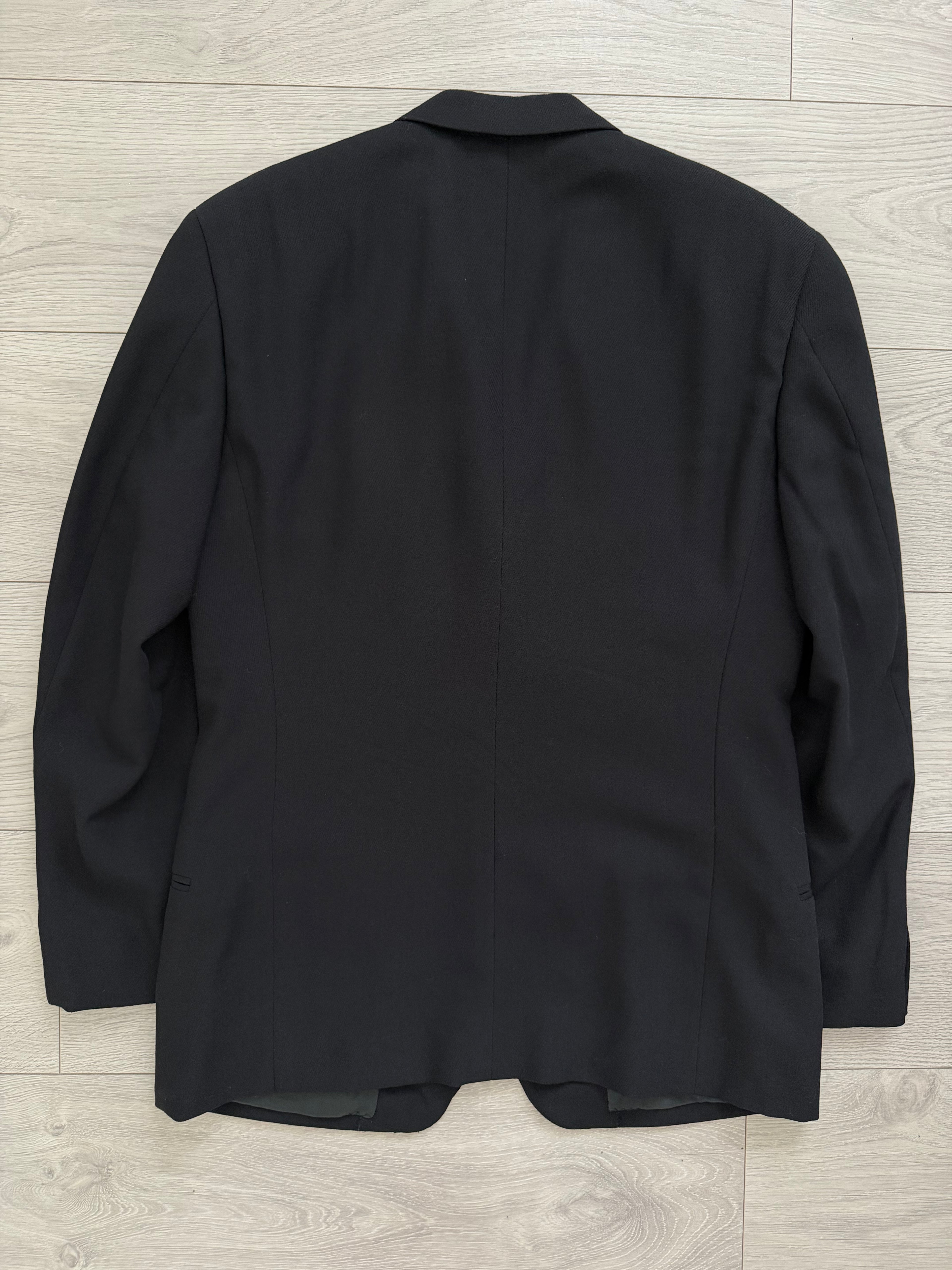 Giorgio Armani 1980s 3B Double-Pleated Wool Suit Black - Size M Jacket / 31" Waist