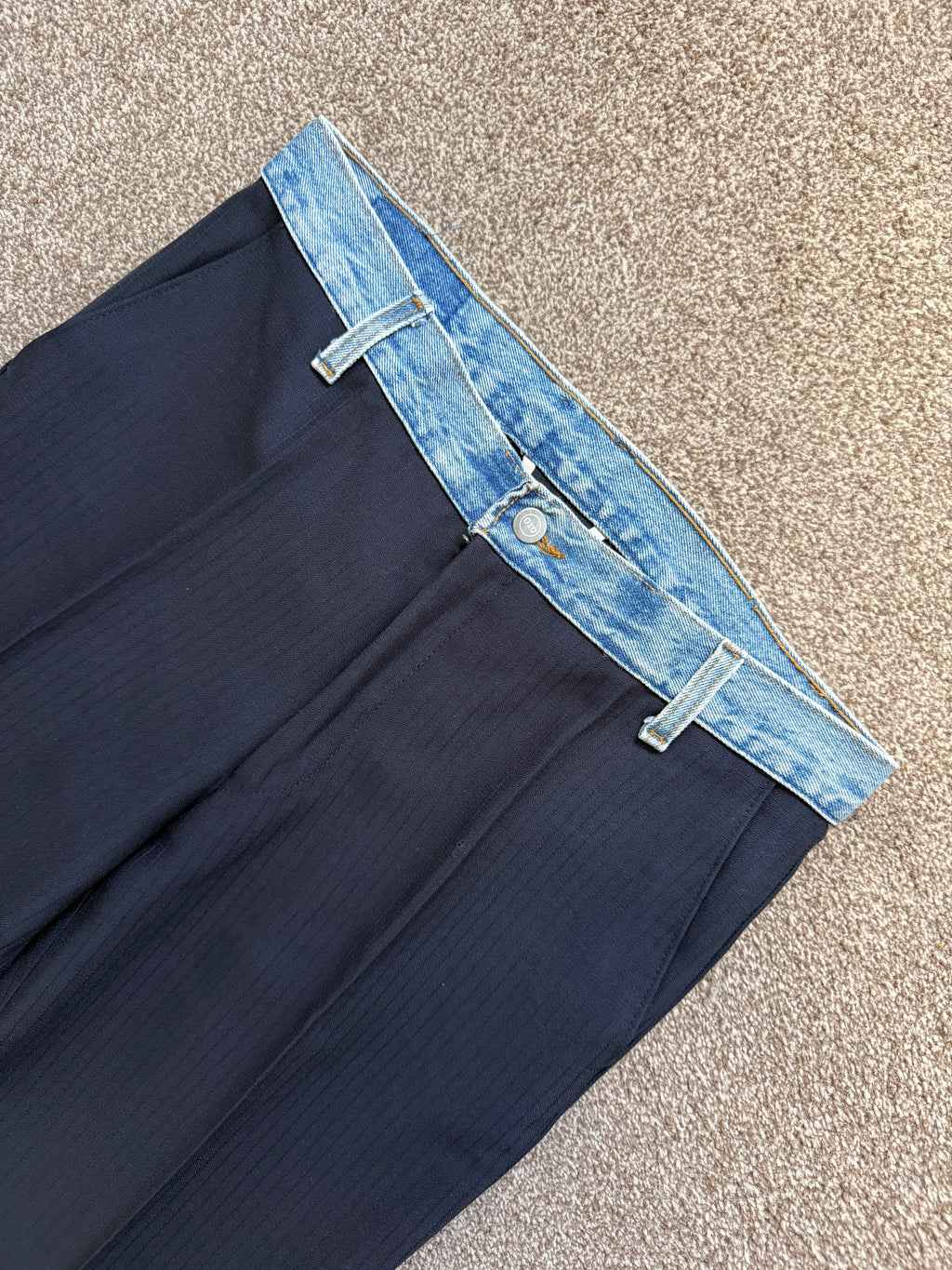 Maison Martin Margiela Artisanal Line (0)(10) SS2004 Re-Worked Denim Waistband Pants - Size 32" Waist