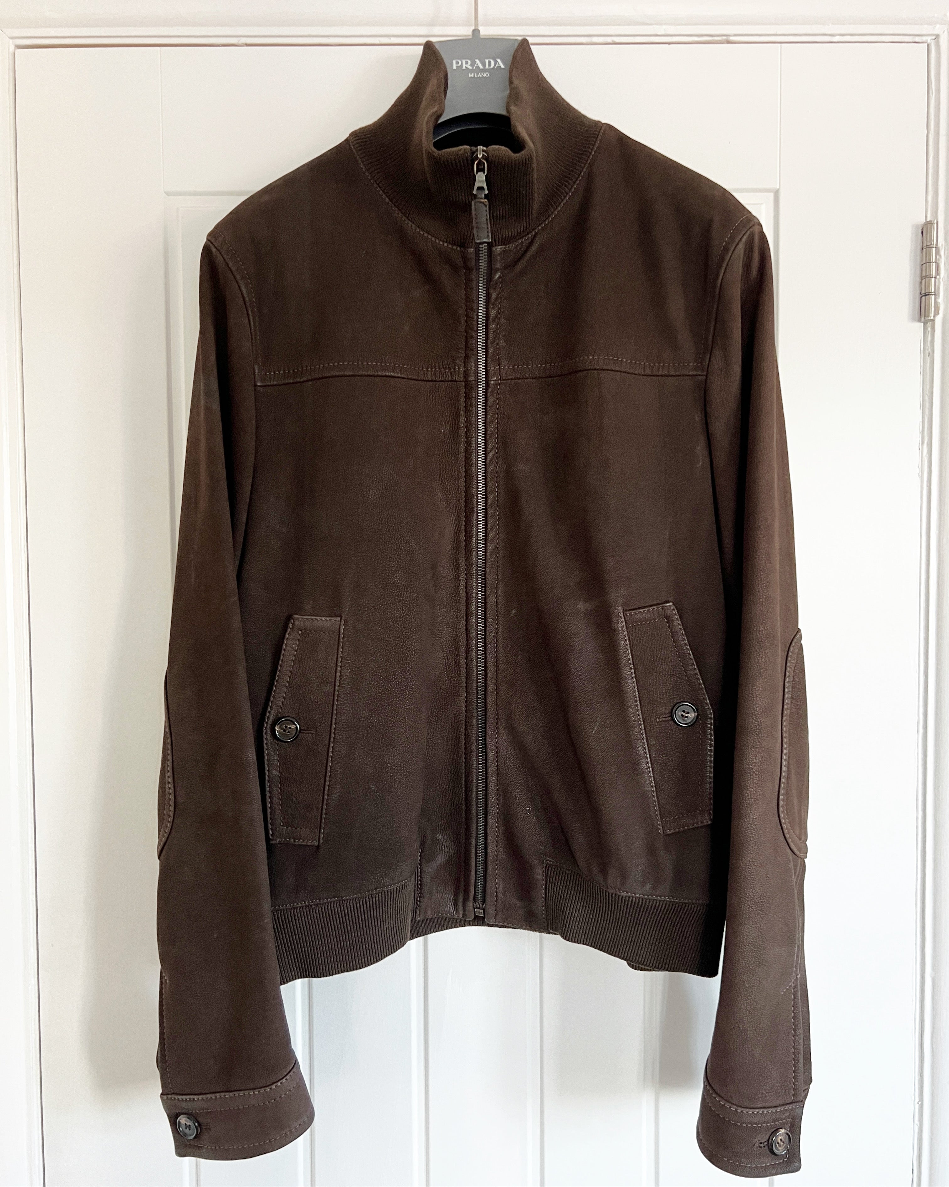 2000s prada leather ma-1 jacket袖丈645
