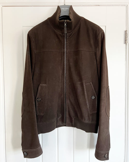 Prada Mainline AW2004 Brown Leather Jacket - Size L