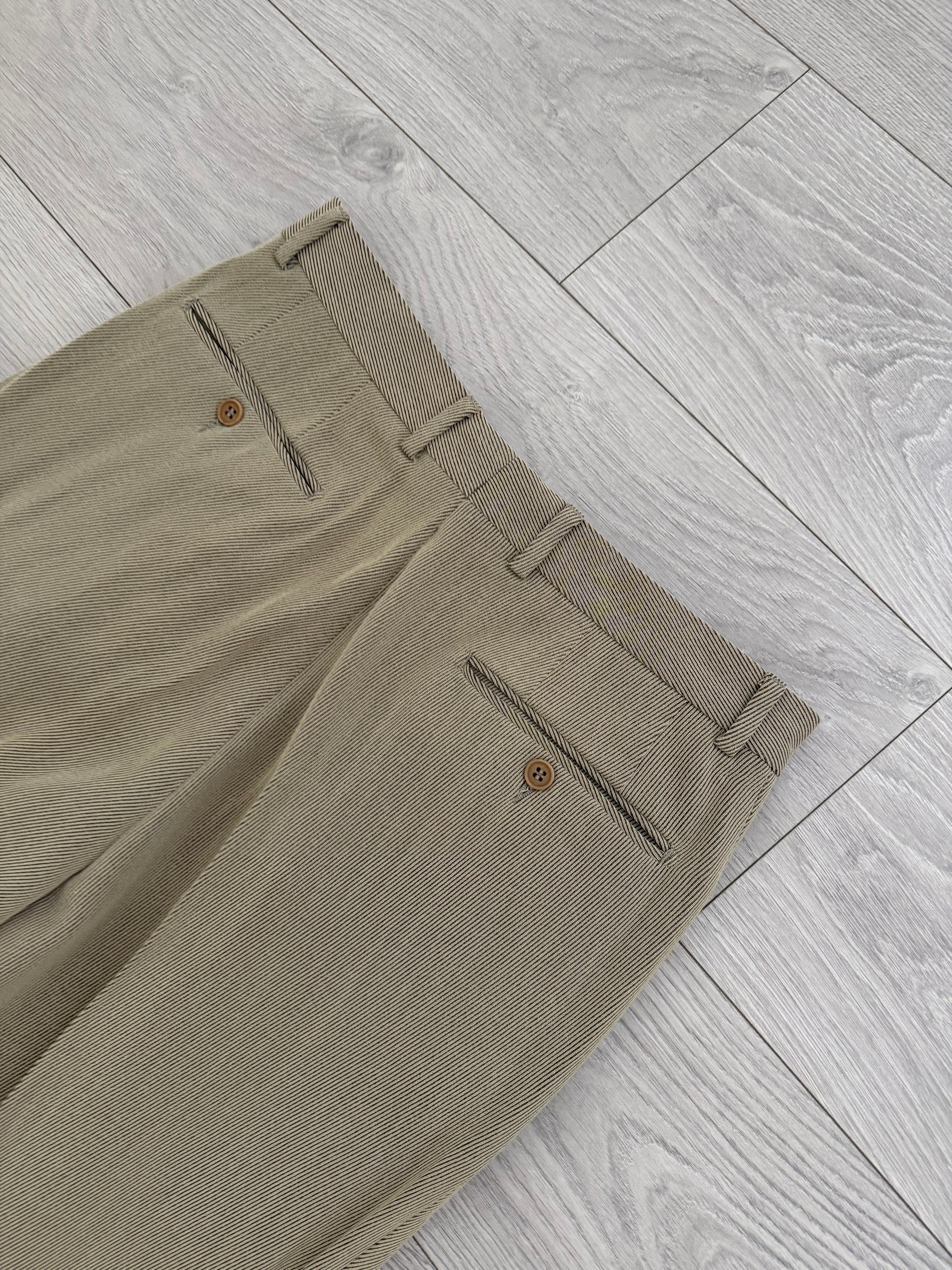 Emporio Armani 1990s Crepe Twill Weave 3B Double-Pleated Suit Sand Beige - Size M Jacket / 32" Waist