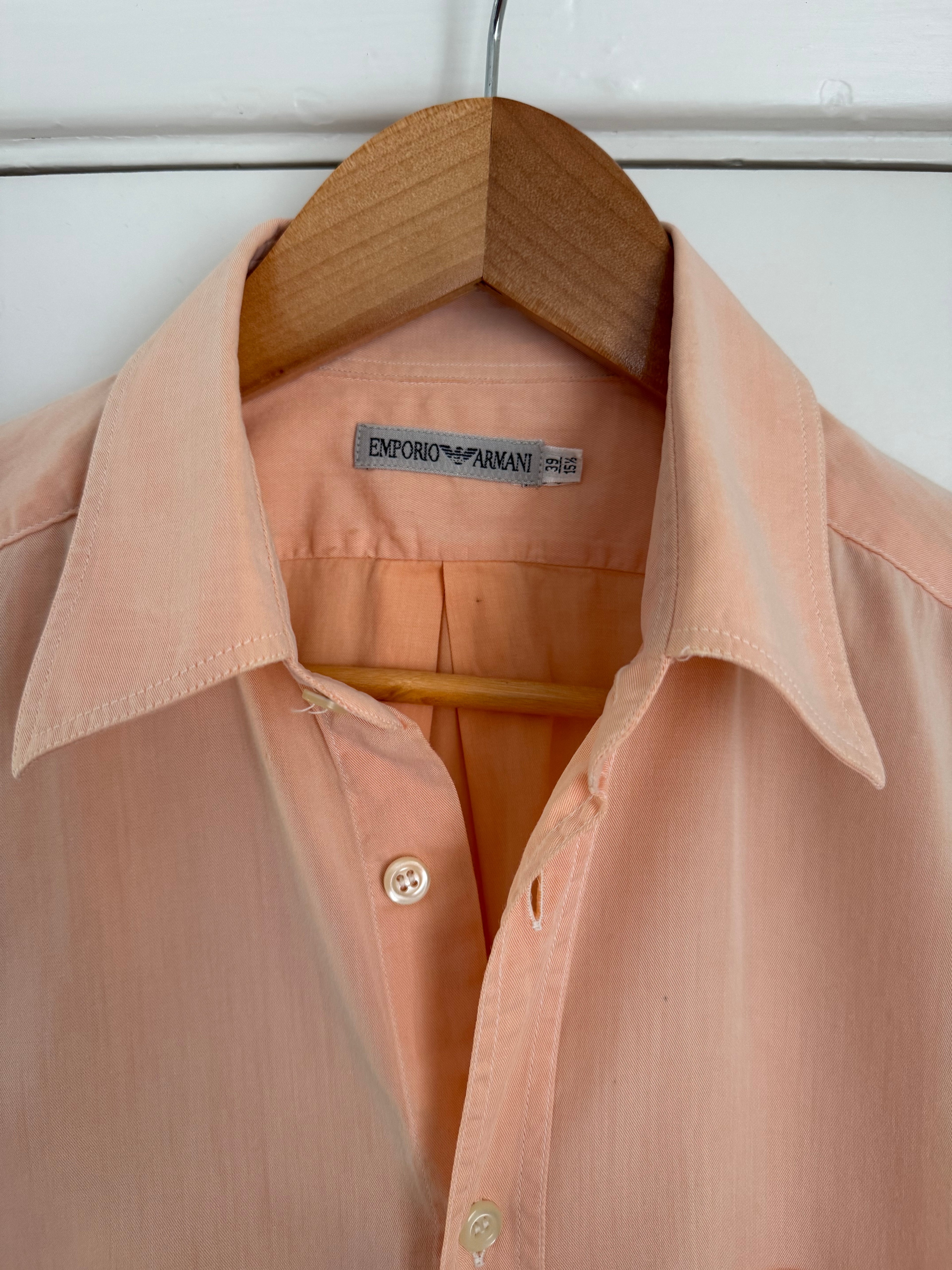 Emporio Armani 1990s Salmon Peach Shirt - Size M