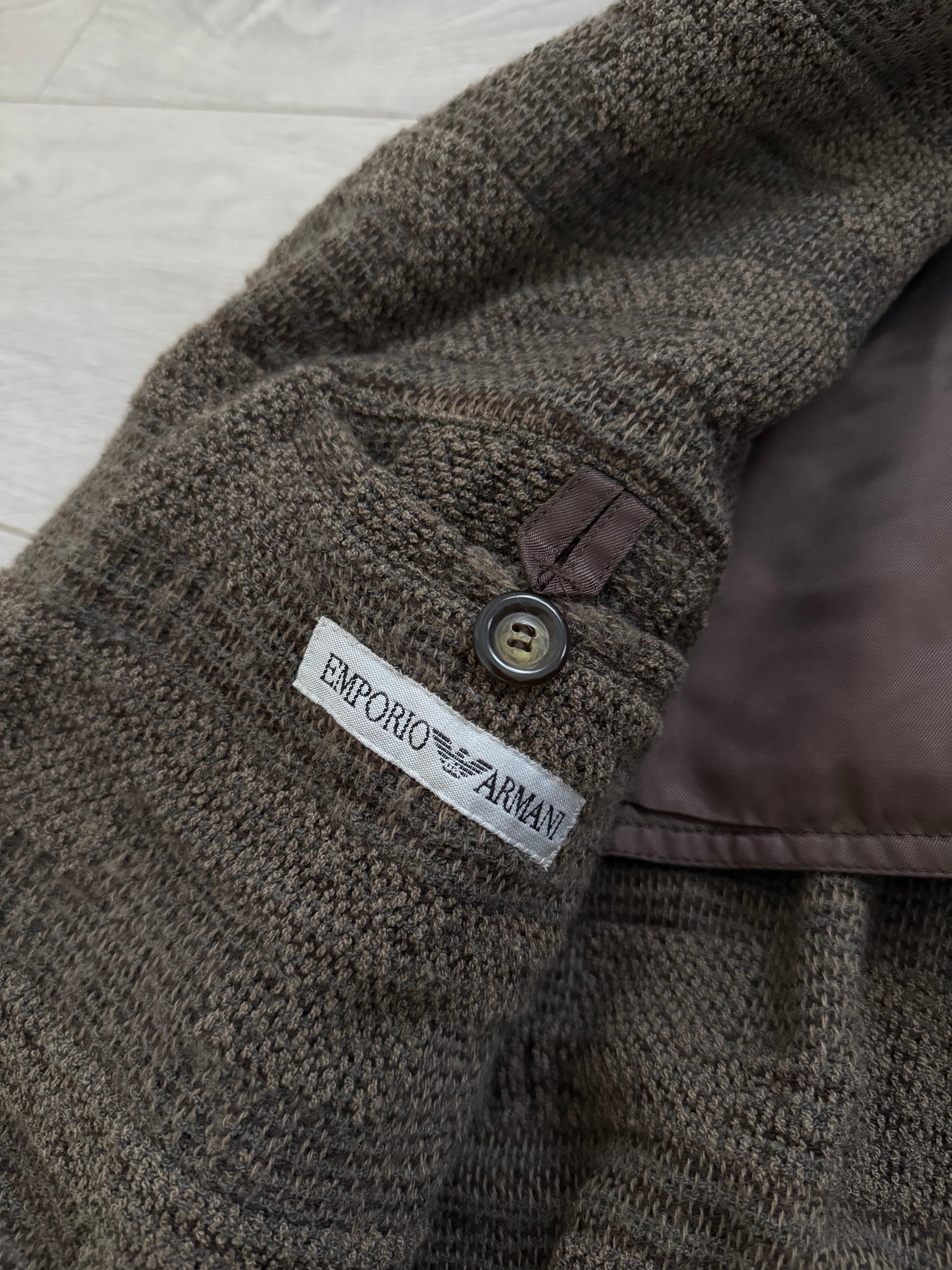 Emporio Armani 1990s 4B Wool Cotton Texture Pattern Jacket - Size L
