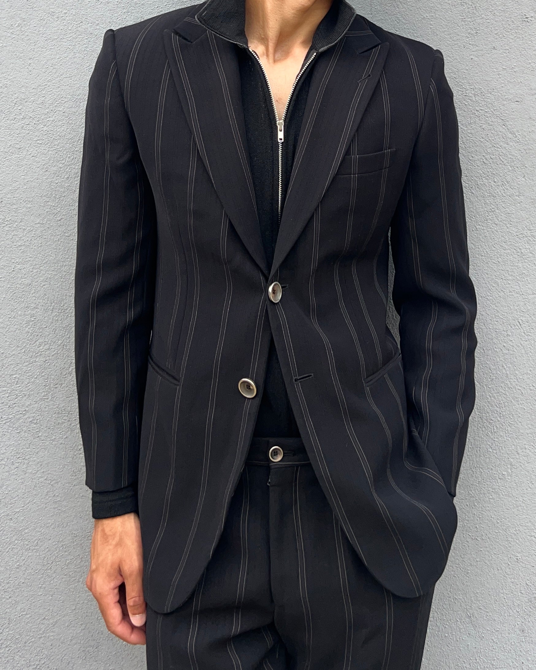 Giorgio Armani 1990s Striped Relaxed Suit - Size S Jacket / 32" Waist