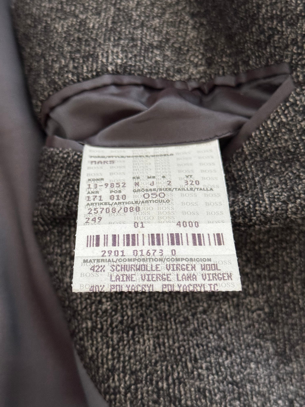 Hugo Boss 1980s 3B Melange Fabric Wool Blend Sport Jacket Blazer  - Size L