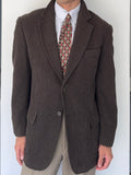 Emporio Armani 1990s 2B Brown Wool Hunting Jacket Blazer - Size S