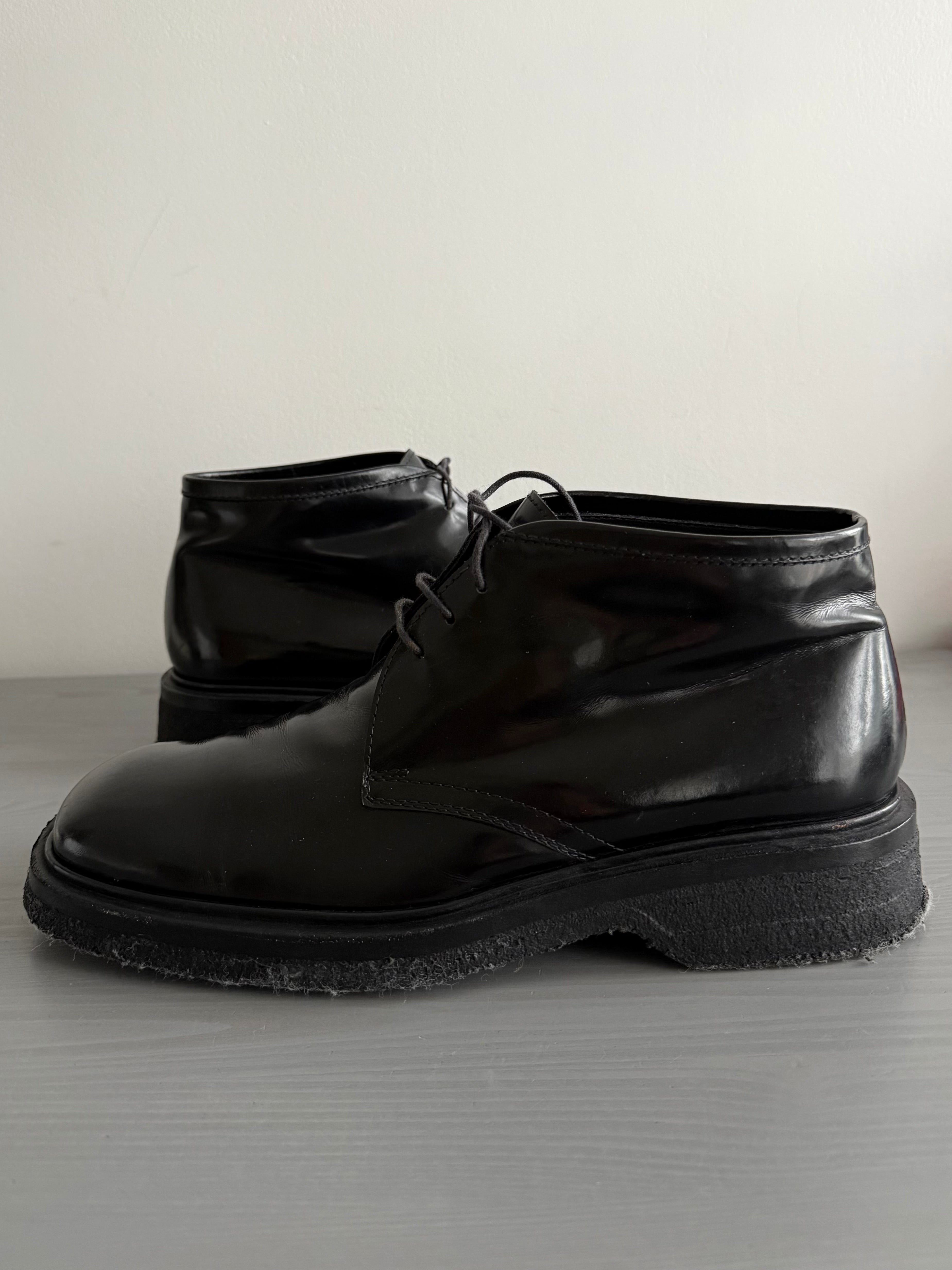 Prada 1999 Crepe Sole Square Toe Leather Chukka Boots - Size US9